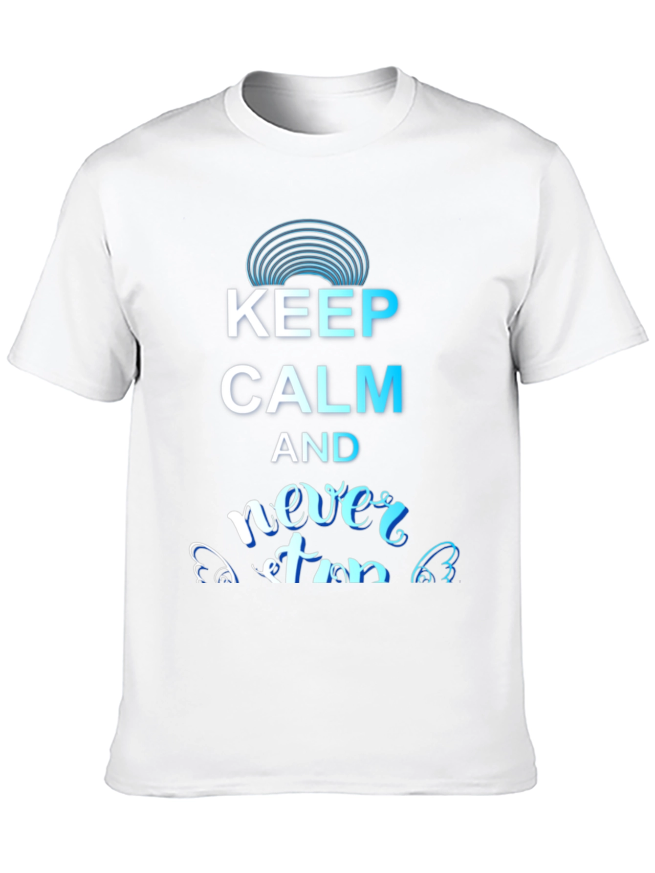 Keep Calm and Never Stop Black T-Shirt