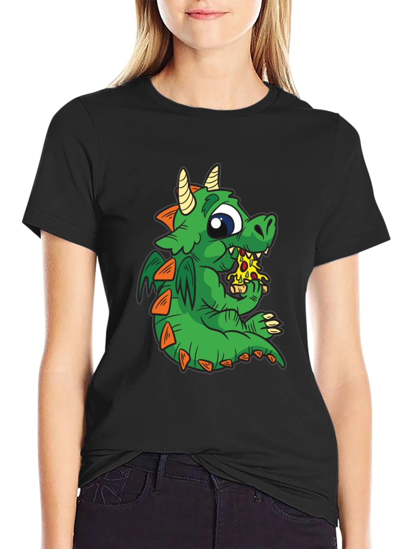 Dragon Pizza T-Shirt - Cute Cartoon Graphic Tee