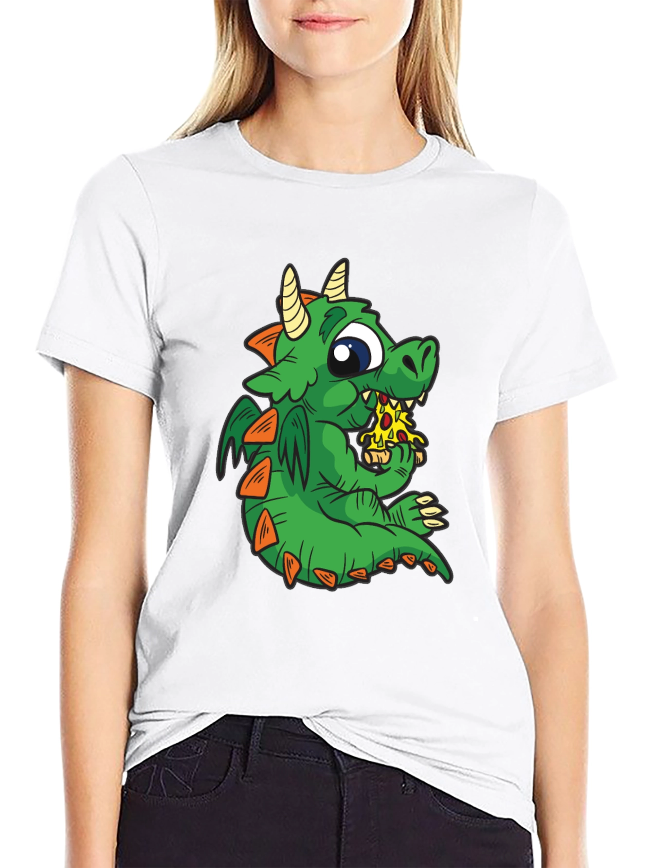 Dragon Pizza T-Shirt - Cute Cartoon Graphic Tee