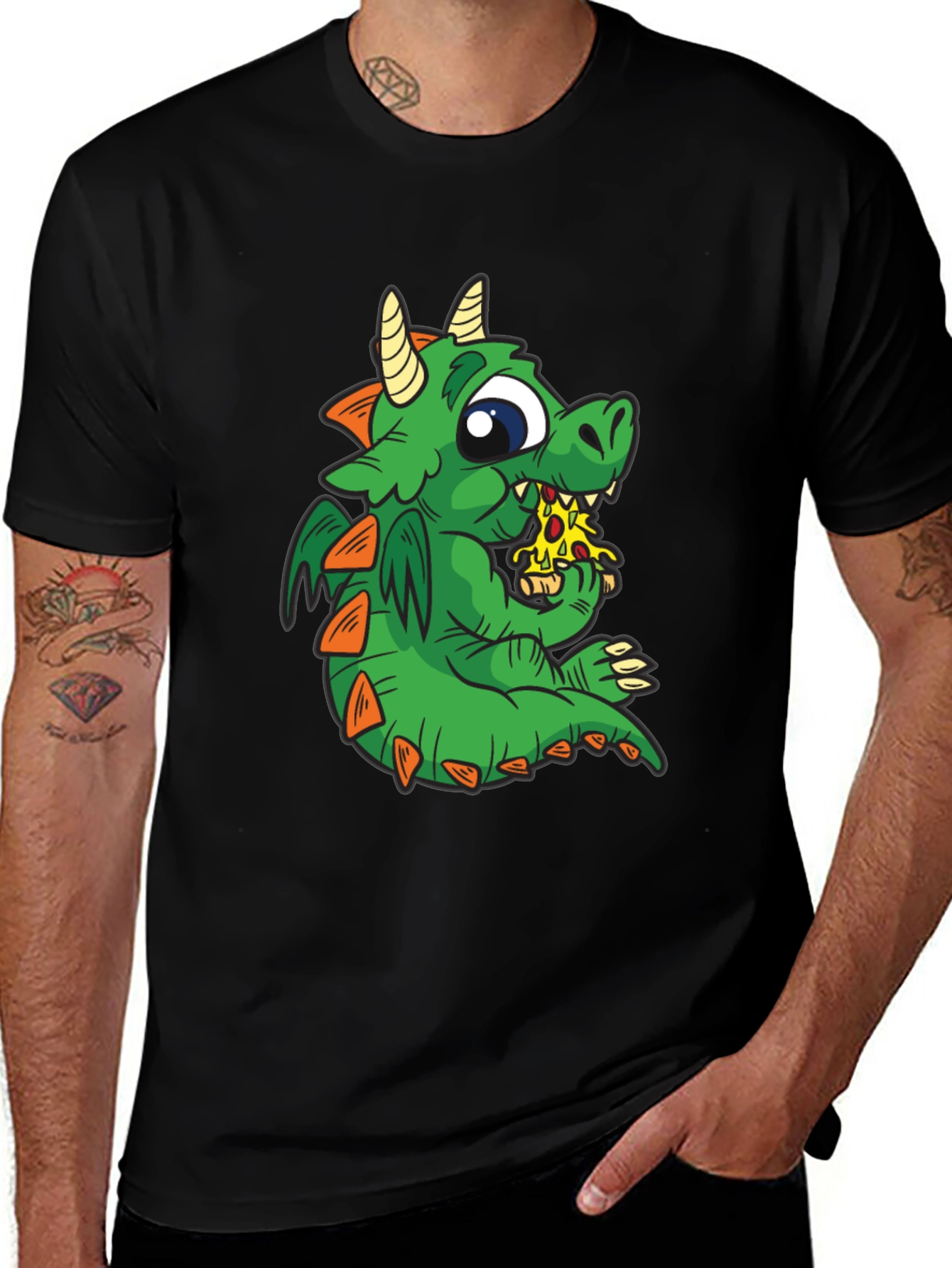 Dragon Pizza T-Shirt - Cute Cartoon Graphic Tee