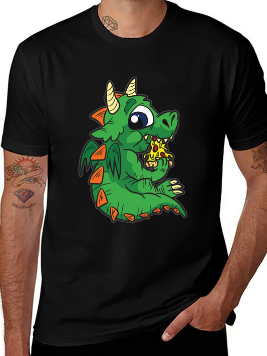 Dragon Pizza T-Shirt - Cute Cartoon Graphic Tee