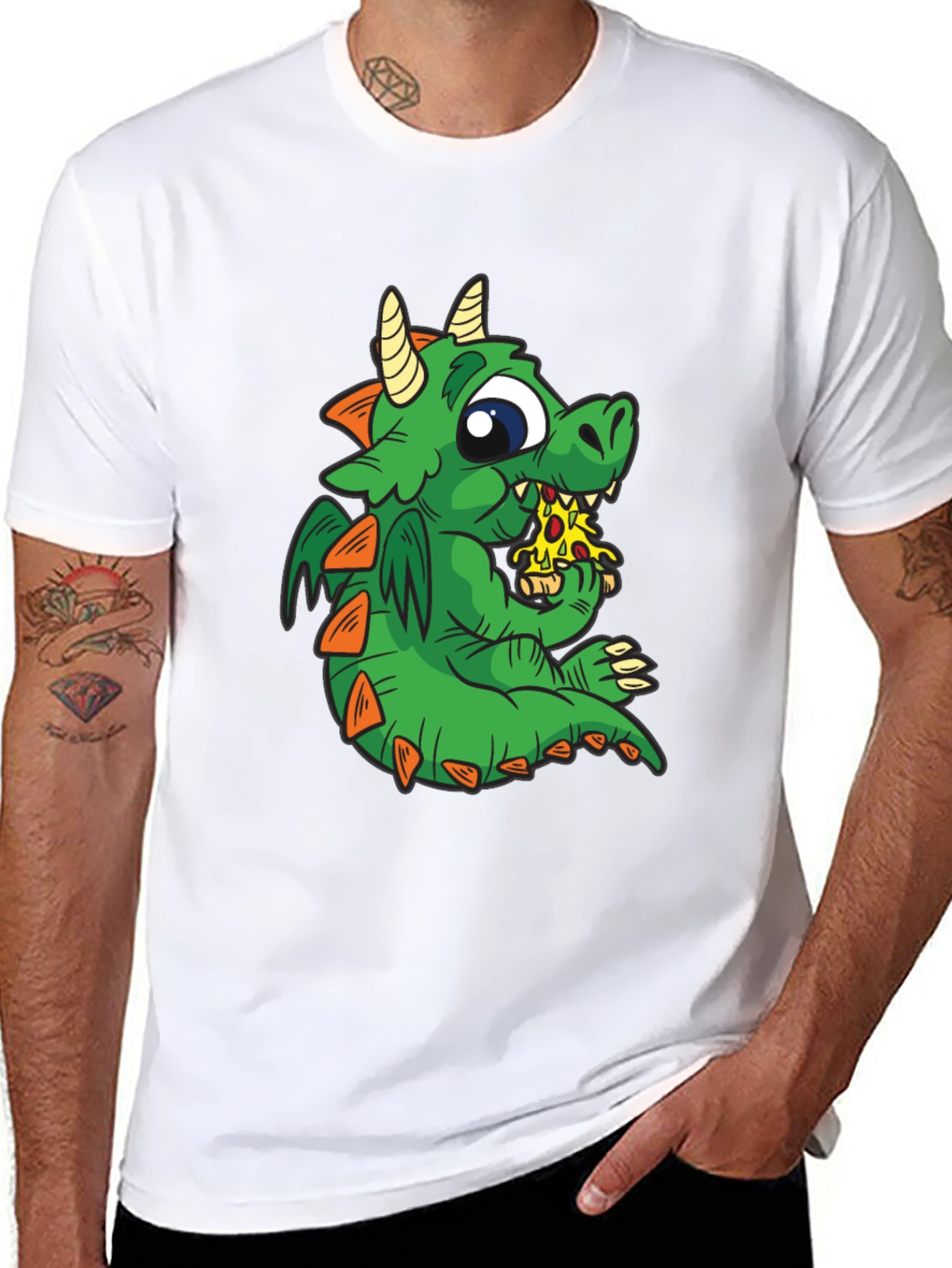 Dragon Pizza T-Shirt - Cute Cartoon Graphic Tee