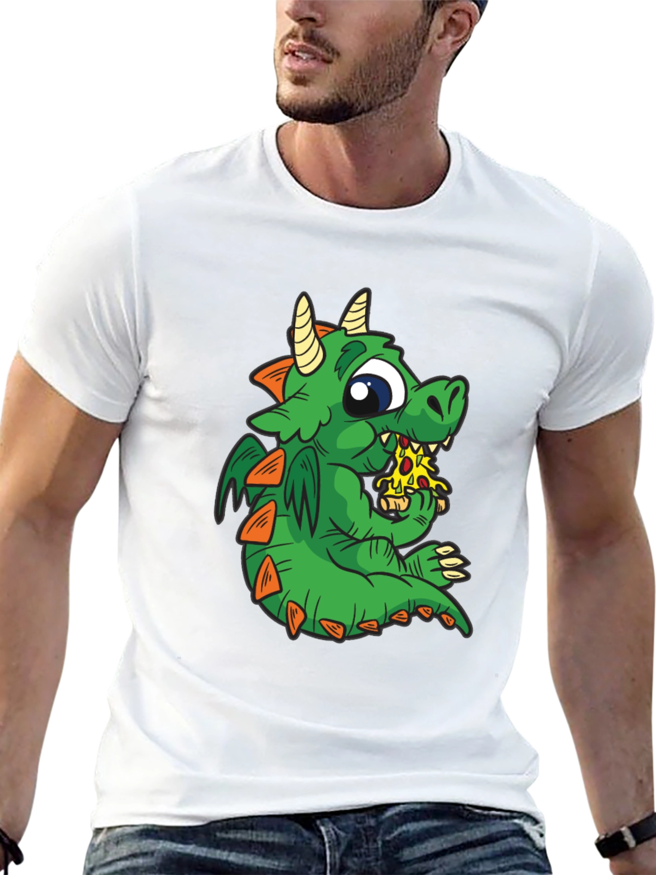 Dragon Pizza T-Shirt - Cute Cartoon Graphic Tee