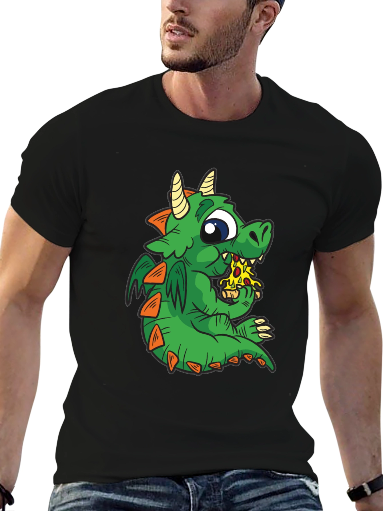 Dragon Pizza T-Shirt - Cute Cartoon Graphic Tee