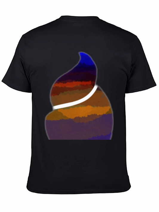 Abstract Swirl Graphic Tee - Black Casual Comfort