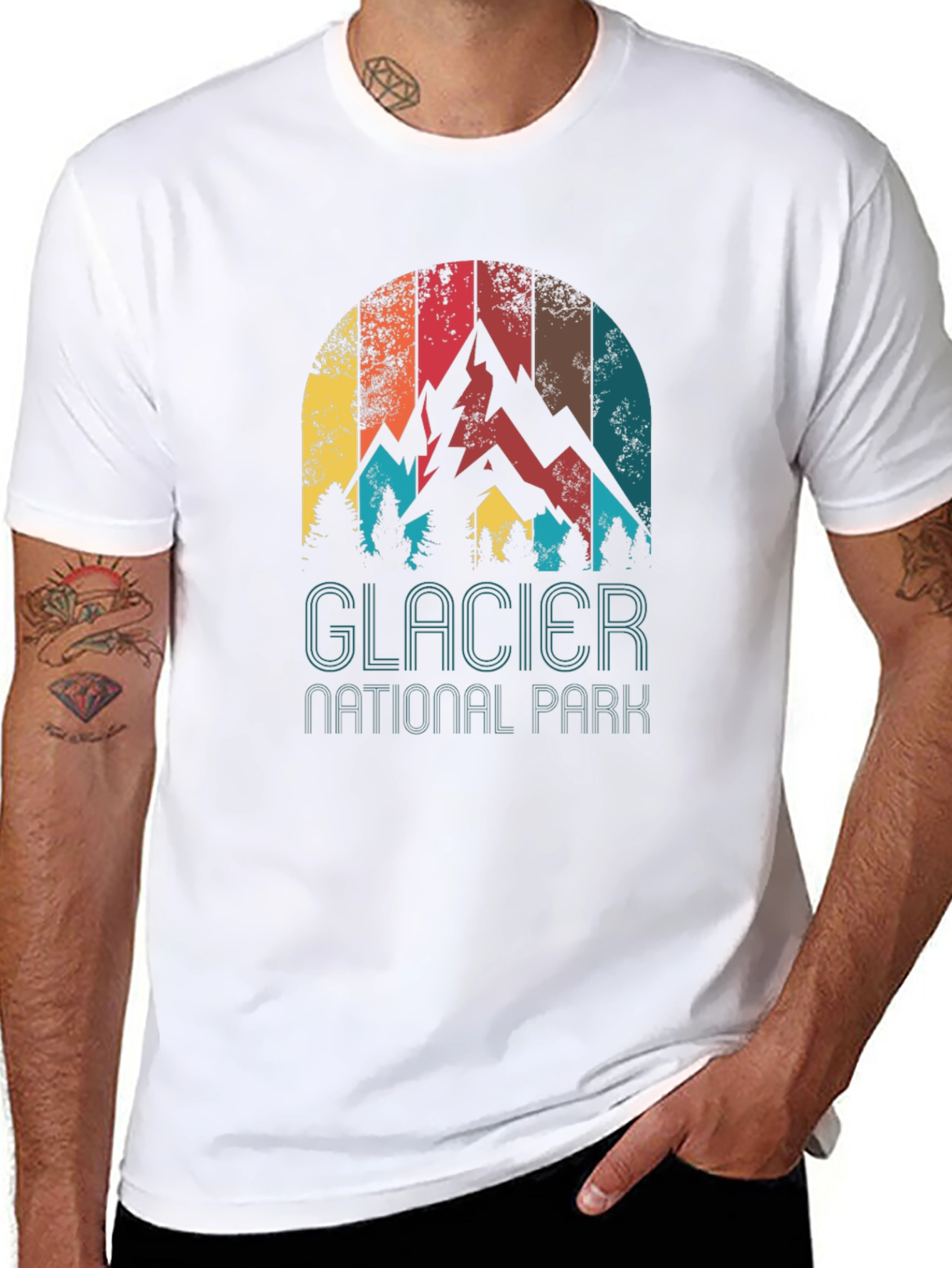 Glacier National Park Retro Graphic Tee