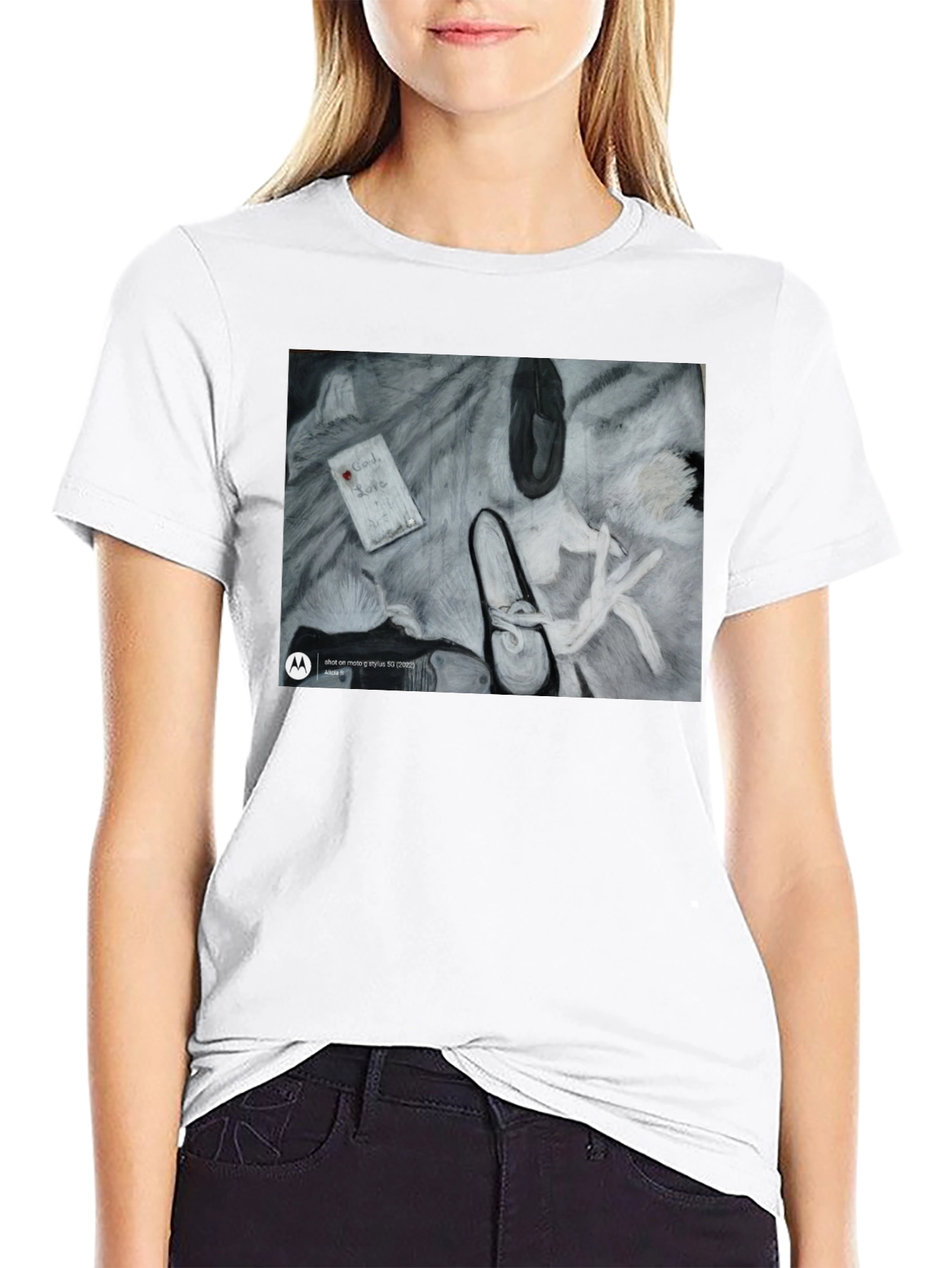 Artistic Graphic Print Black T-Shirt