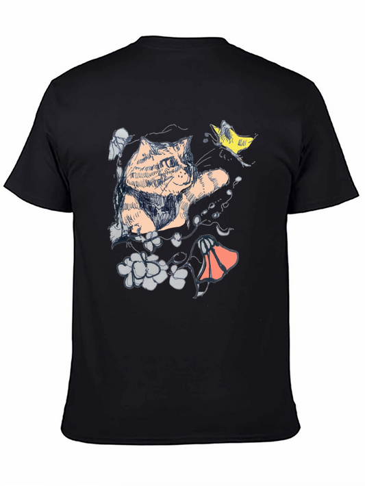 Cat Art Graphic T-Shirt - Unique Artistic Design