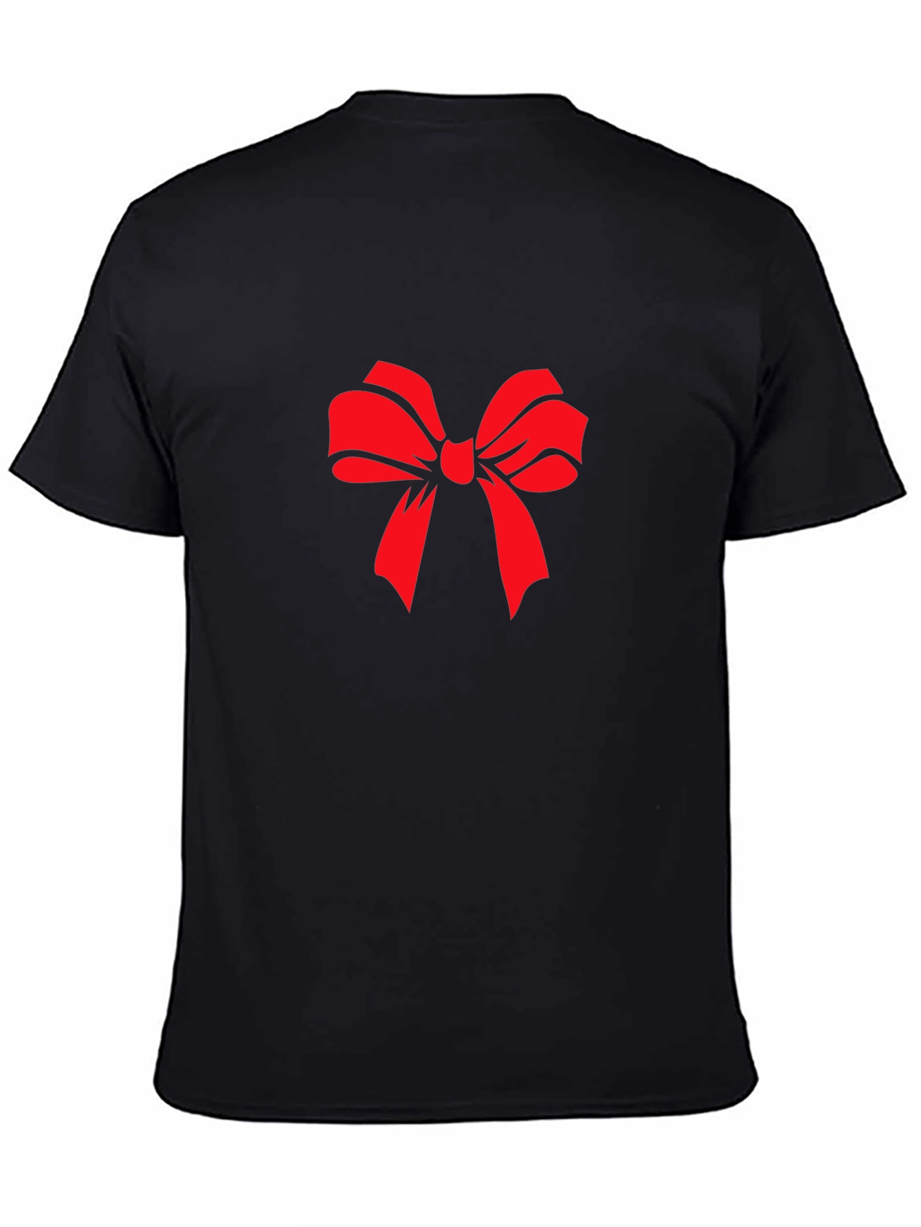 Red Bow Graphic Black T-Shirt - Stylish Casual Wear