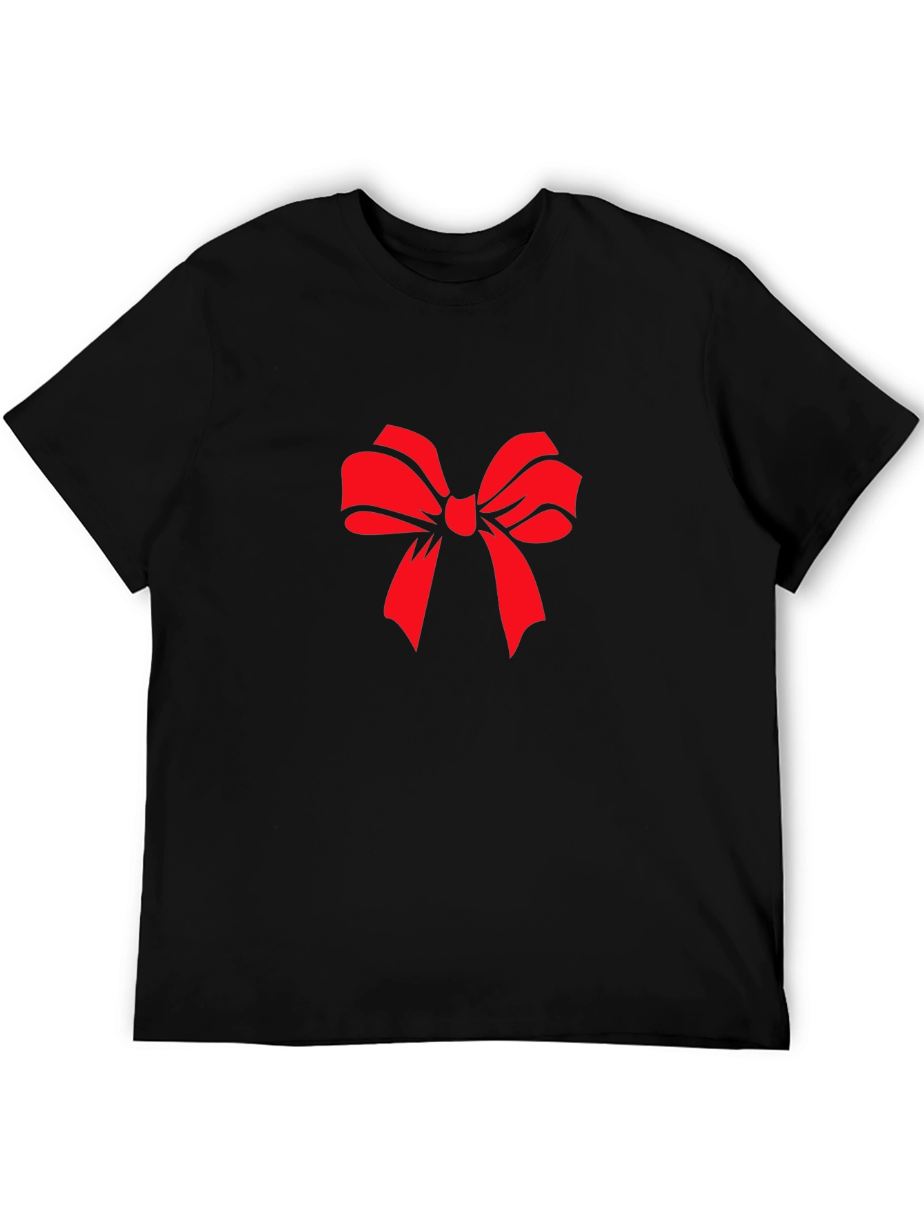 Red Bow Graphic Black T-Shirt - Stylish Casual Wear