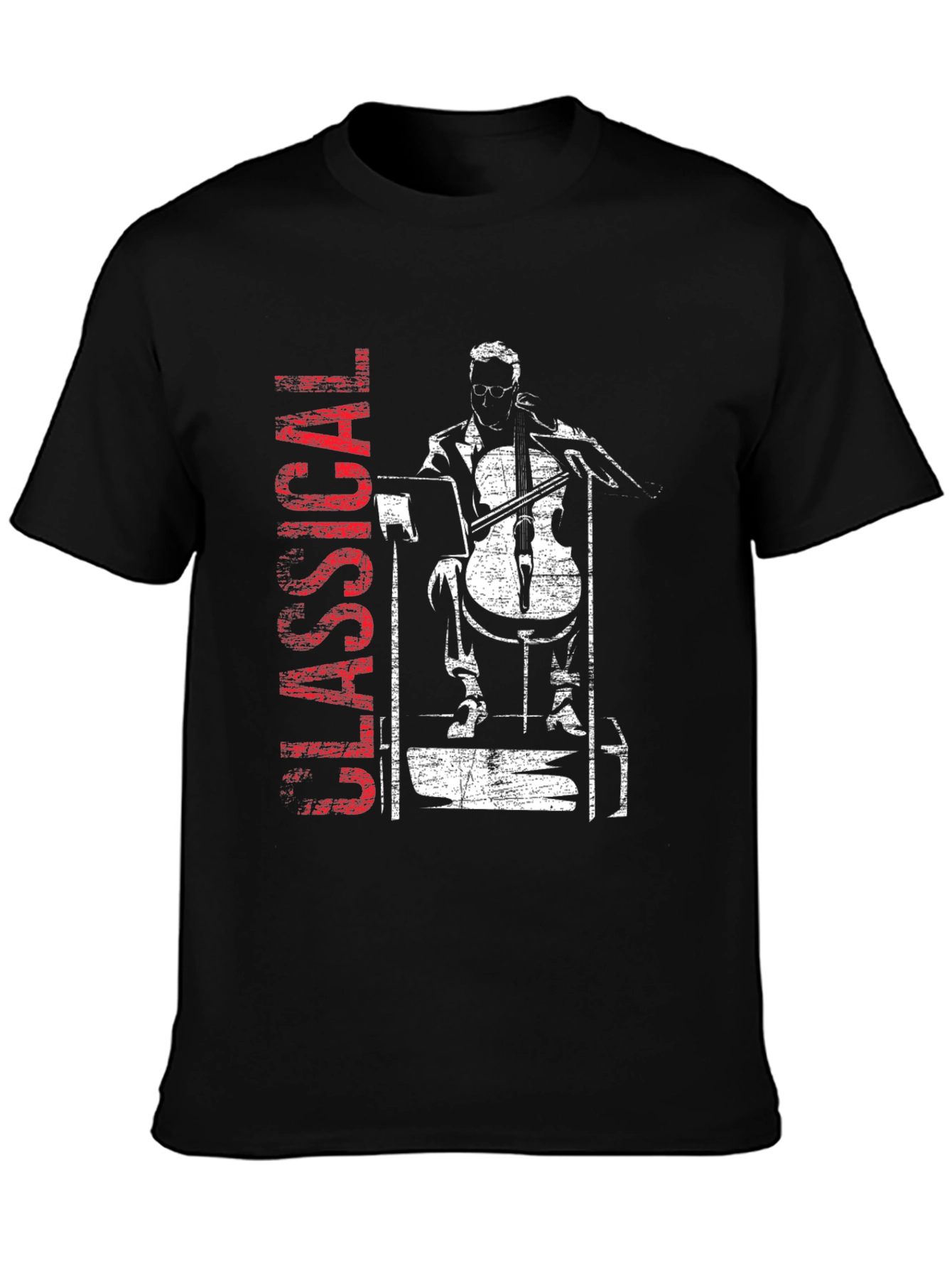 Classical Musician Graphic Tee - Cello Player T-Shirt