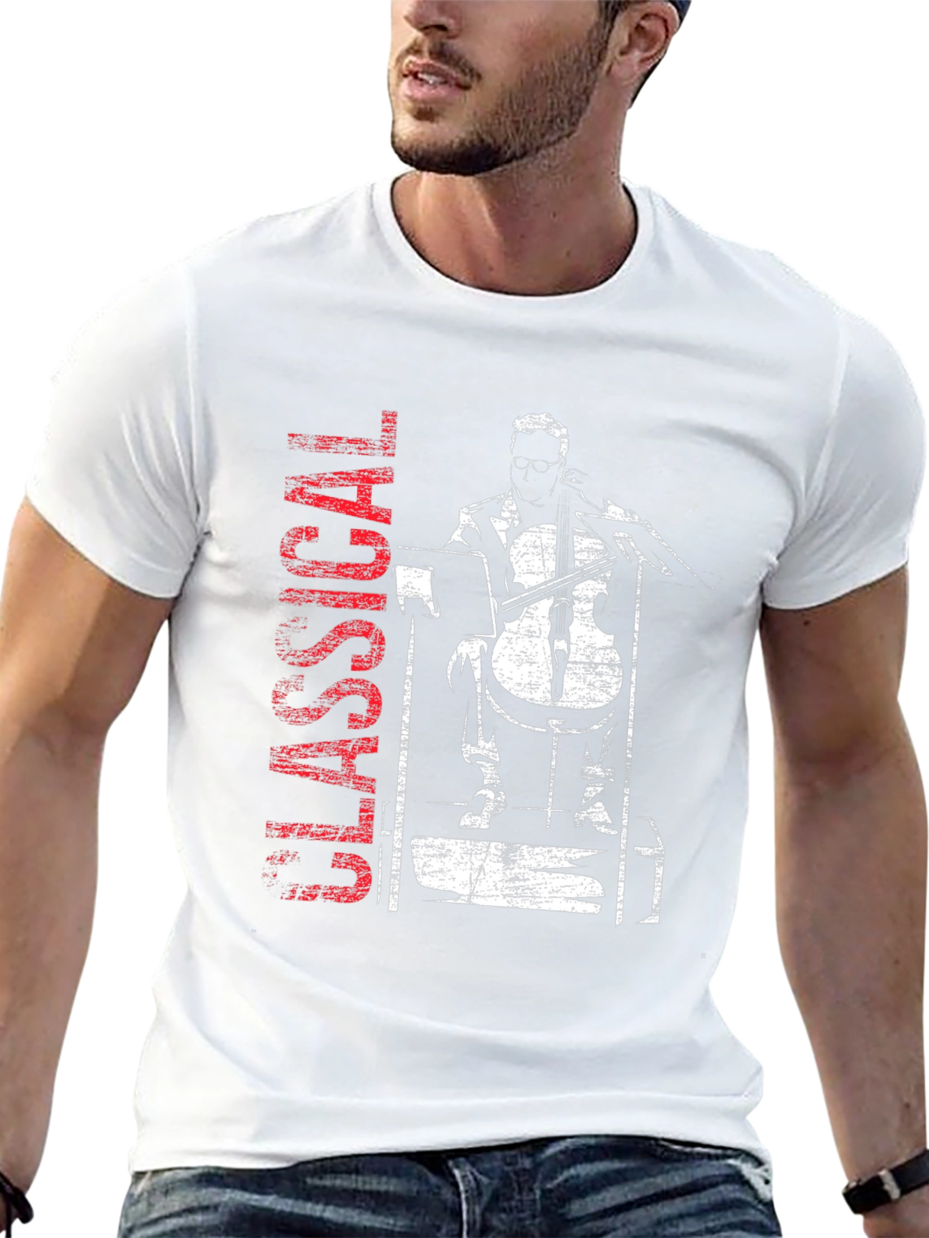 Classical Musician Graphic Tee - Cello Player T-Shirt