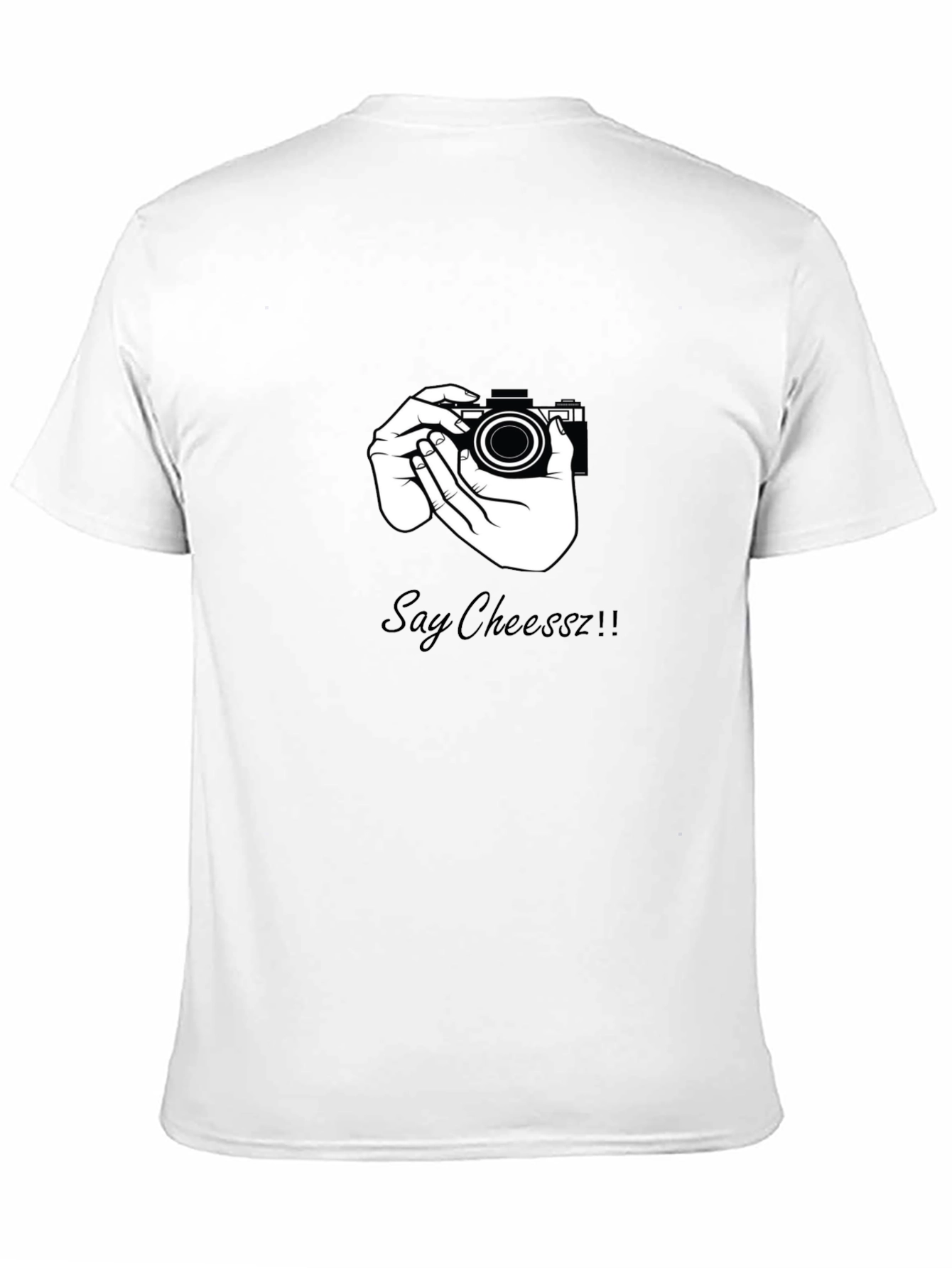 Say Cheeszz!! Black T-Shirt with Camera Graphic