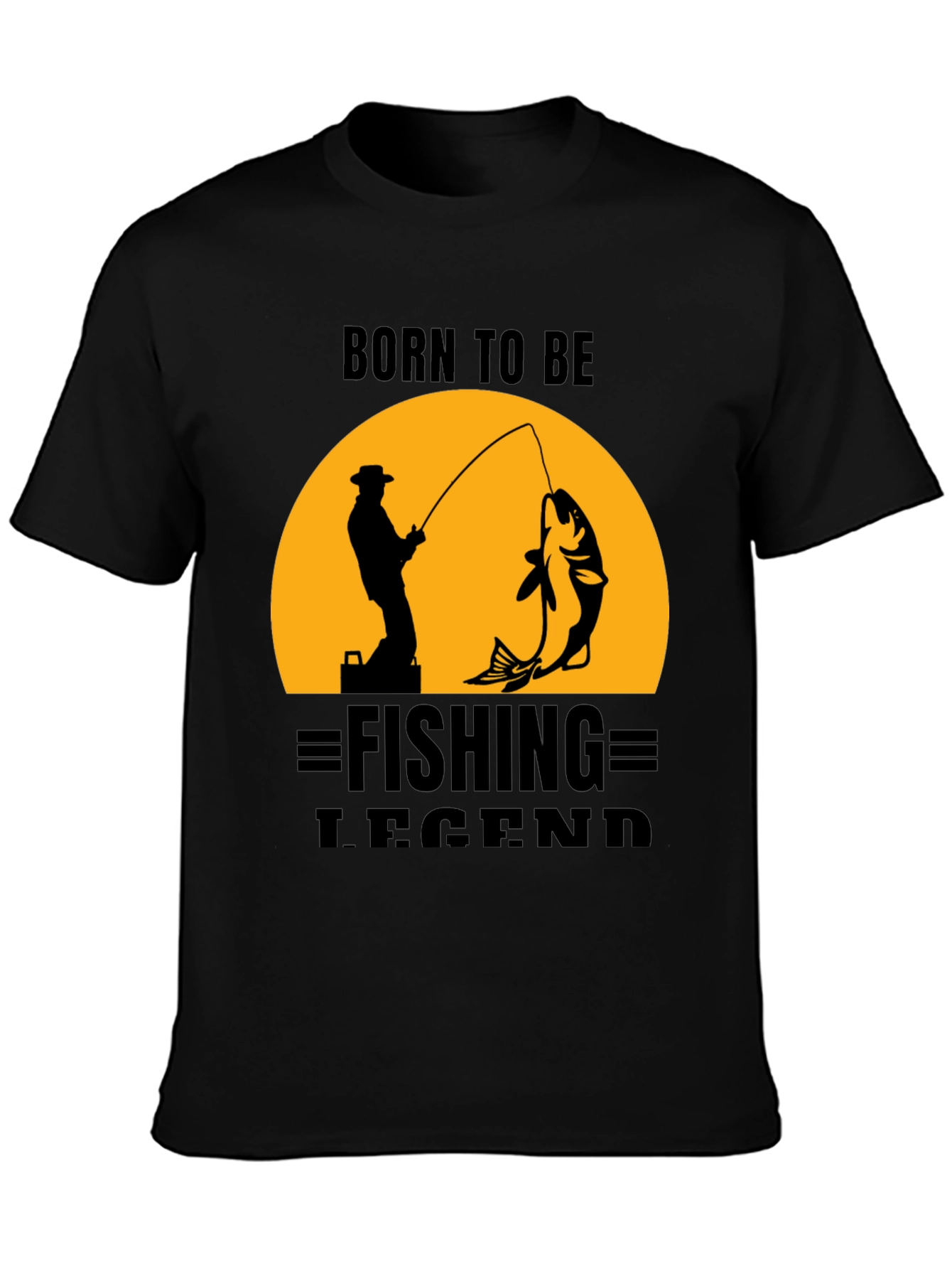 Born to be Fishing Legend Black T-Shirt