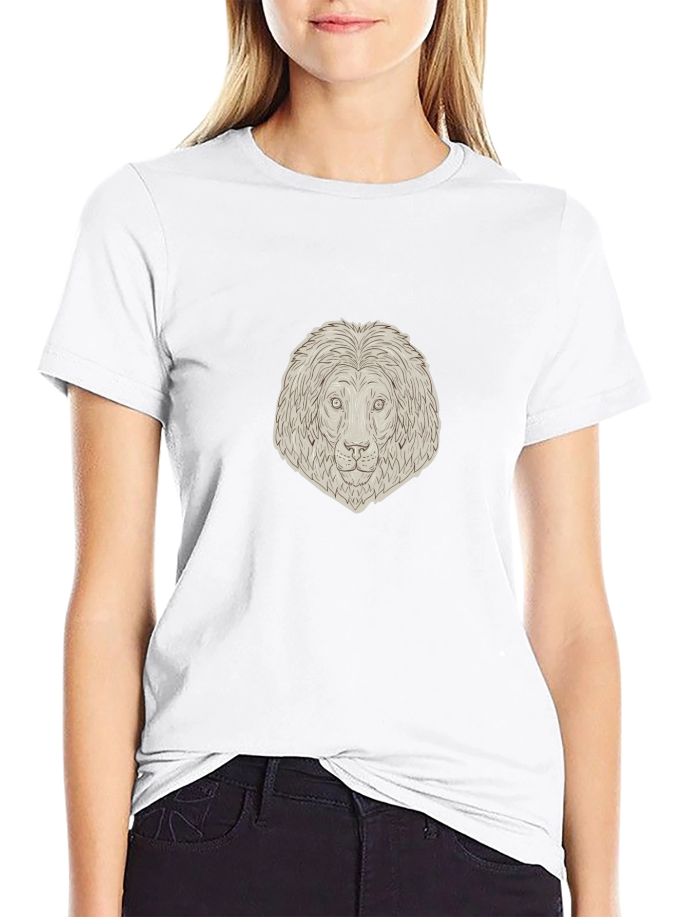 Lion Head Graphic Tee - Unisex Black T-Shirt