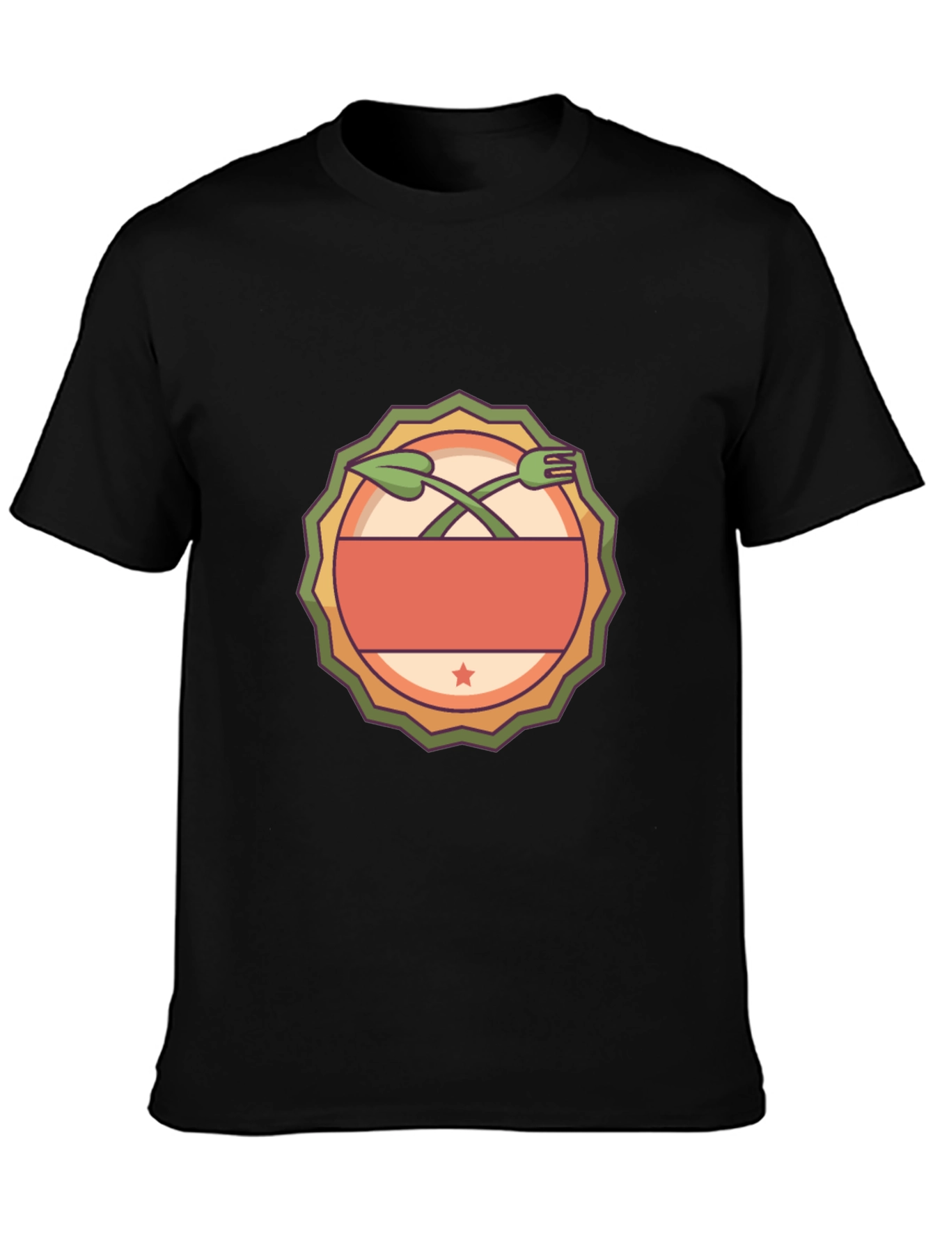 Unique Graphic Tee - Fork & Leaf Design