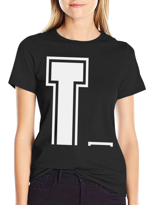 Minimalist T Graphic Tee - Black Cotton T-Shirt