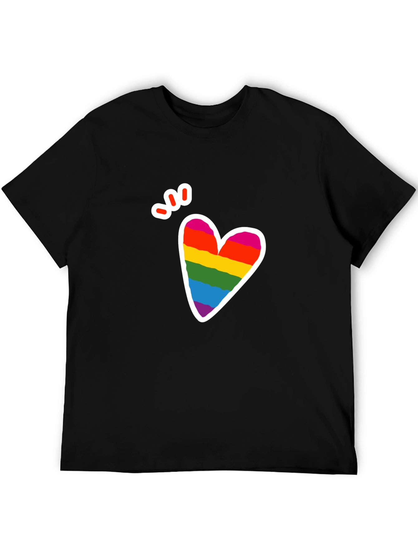 Pride Heart Graphic Tee - Mens Black T-Shirt