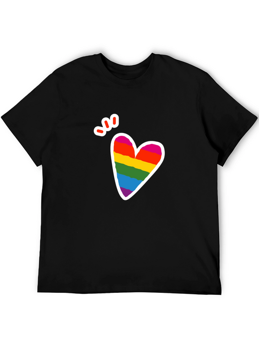 Pride Heart Graphic Tee - Mens Black T-Shirt