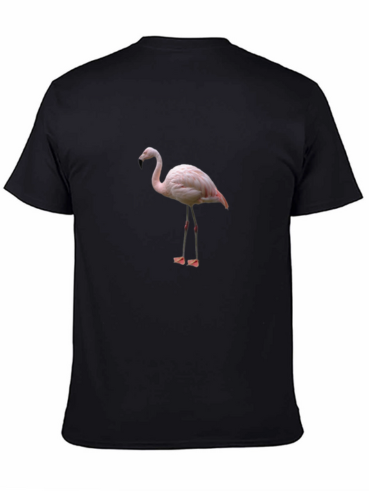 Flamingo Graphic T-Shirt - Black Cotton Blend