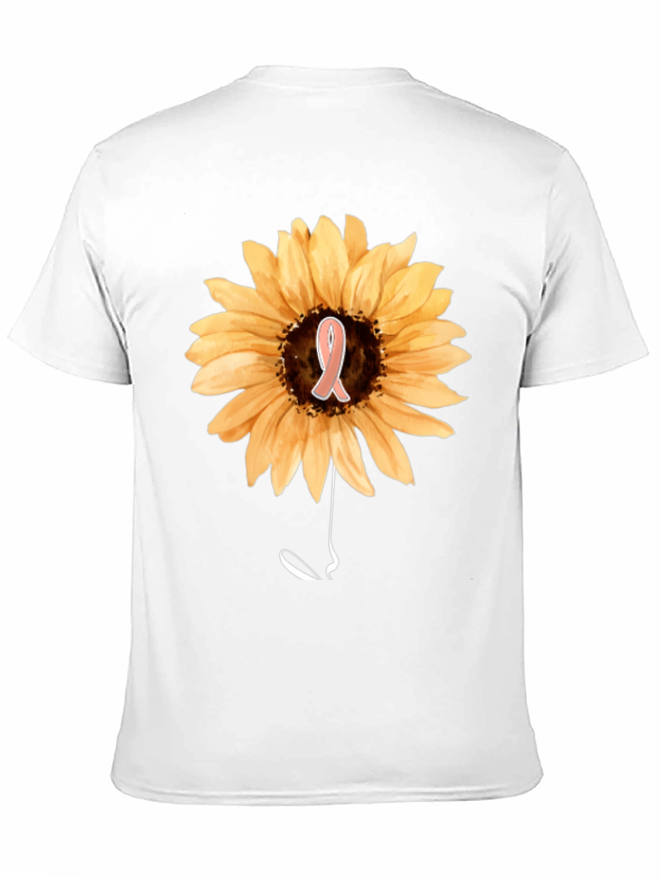 Sunflower Awareness Ribbon Black T-Shirt