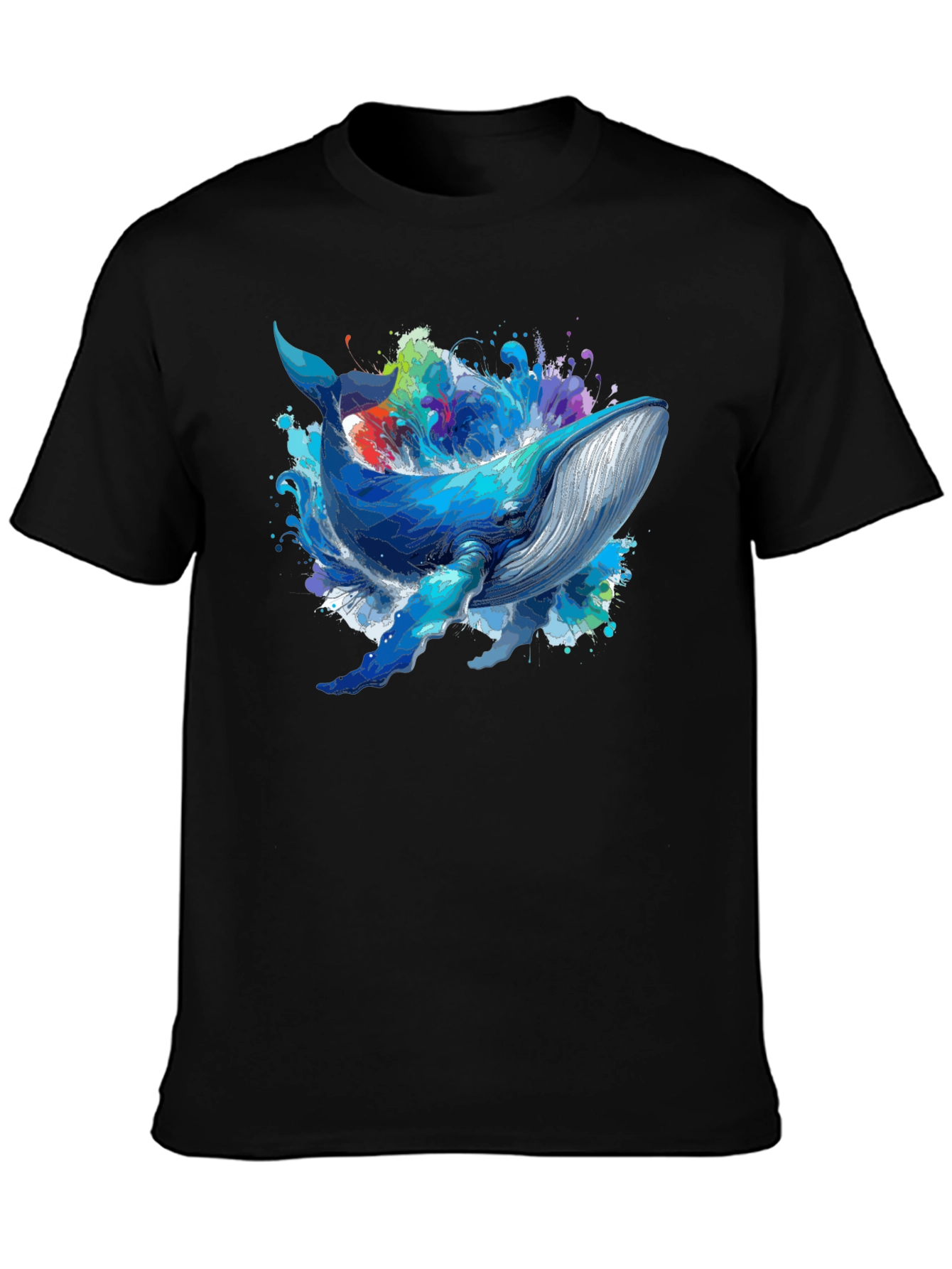 Whale Graphic Tee - Black Unisex T-Shirt