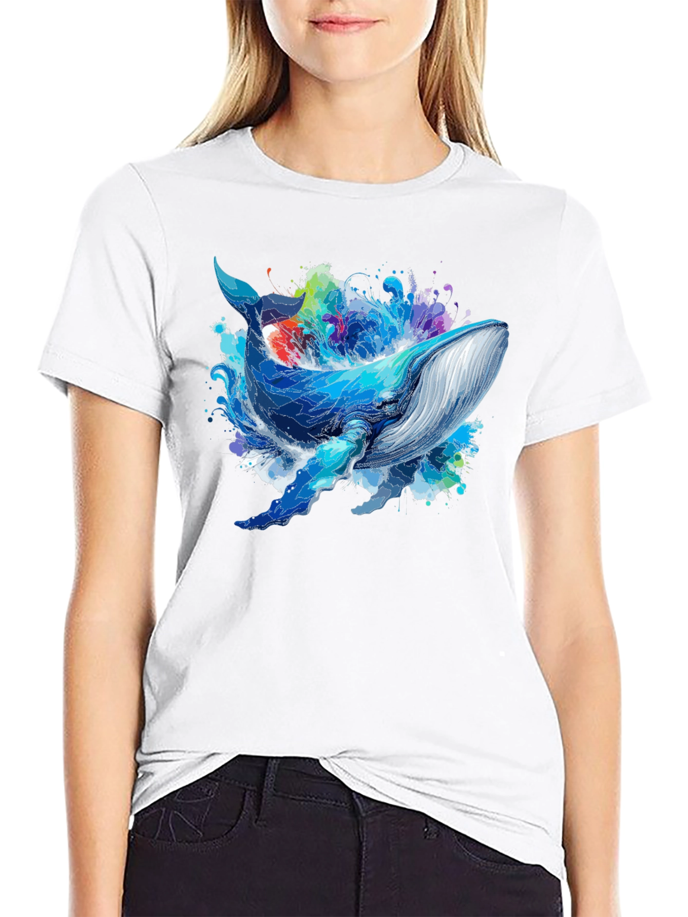Whale Graphic Tee - Black Unisex T-Shirt