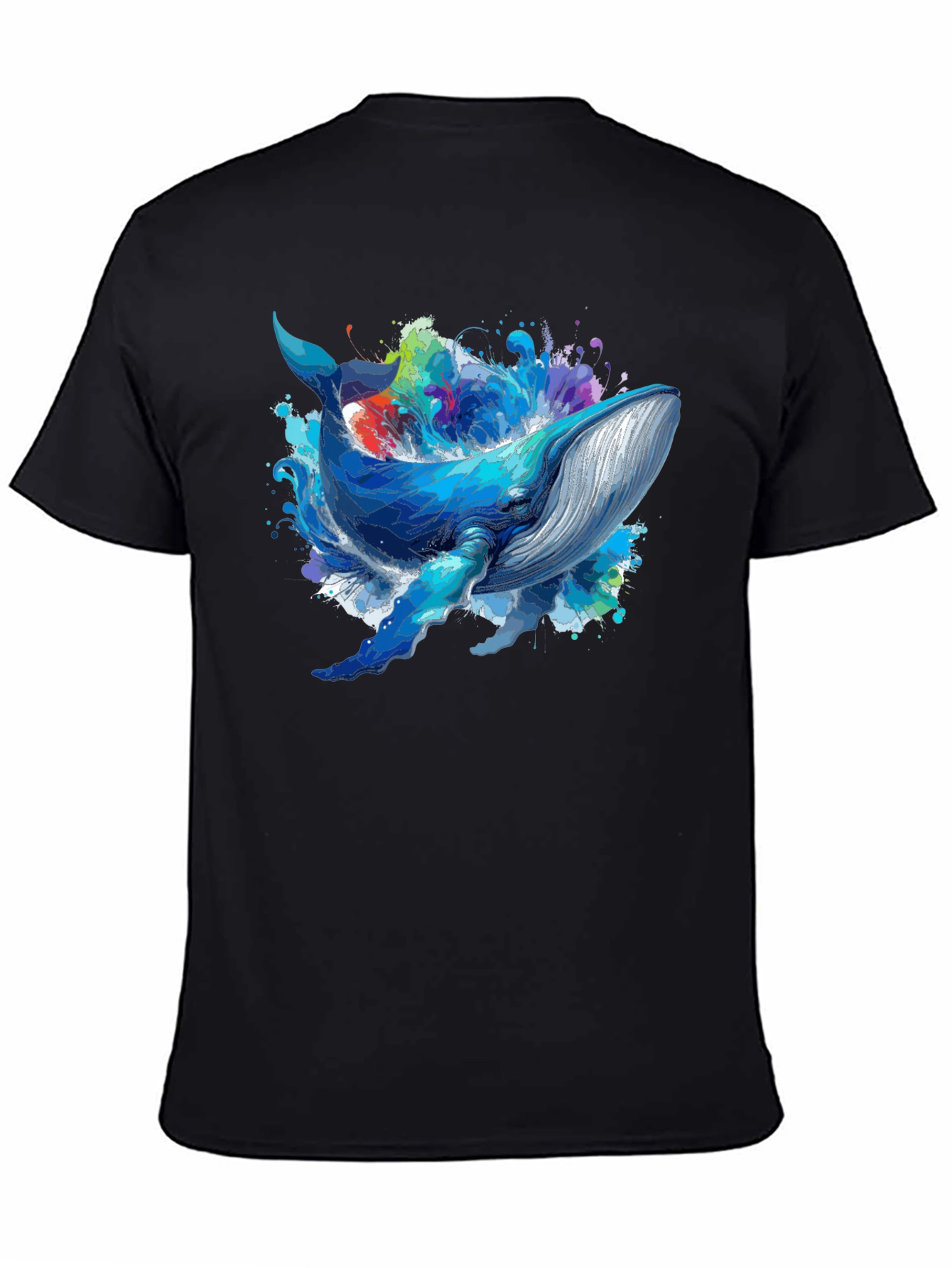 Whale Graphic Tee - Black Unisex T-Shirt