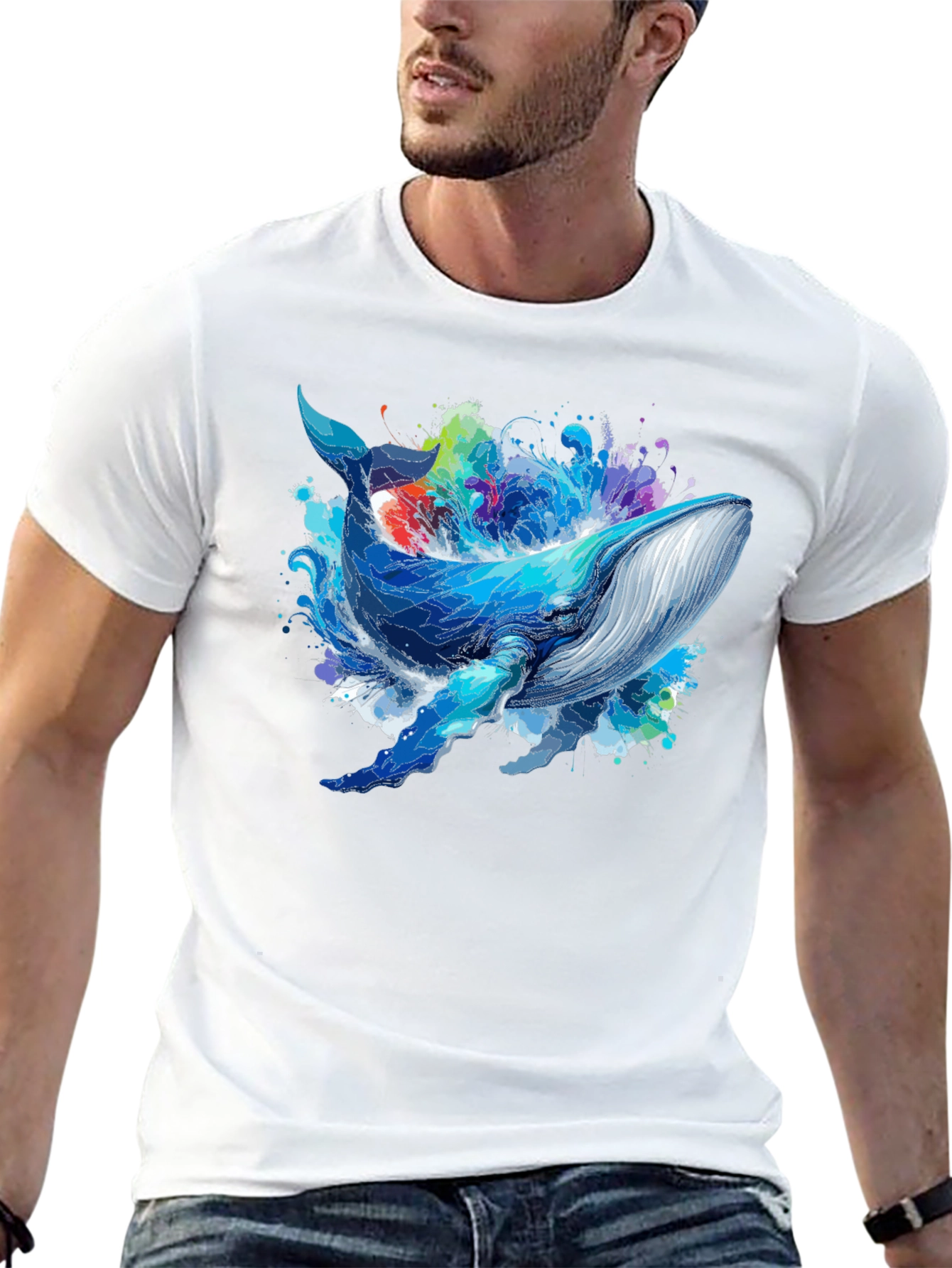 Whale Graphic Tee - Black Unisex T-Shirt