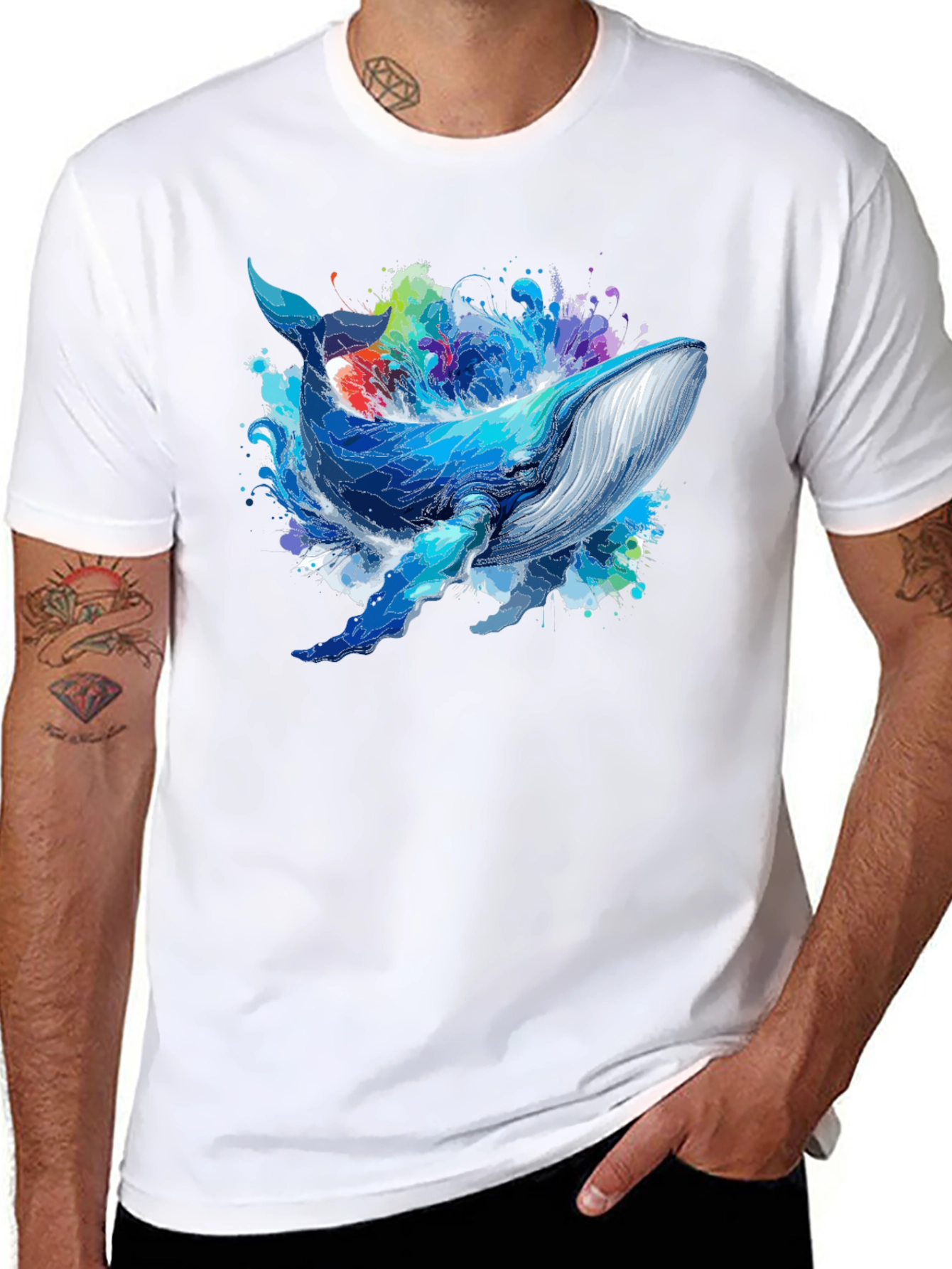 Whale Graphic Tee - Black Unisex T-Shirt