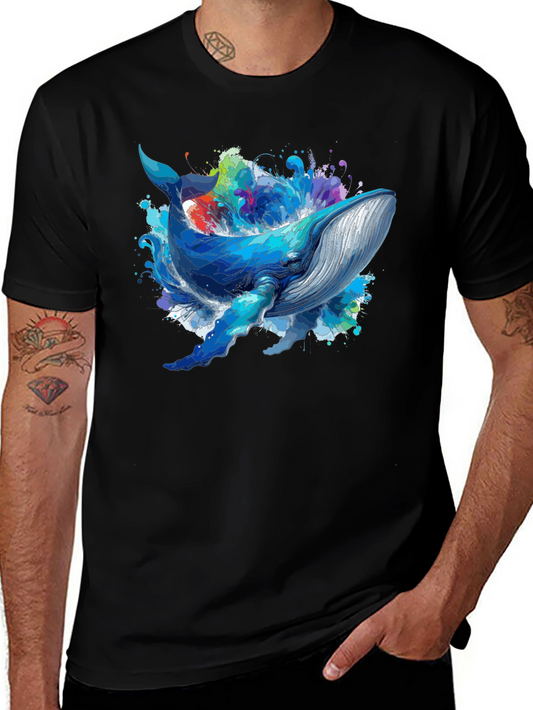 Whale Graphic Tee - Black Unisex T-Shirt