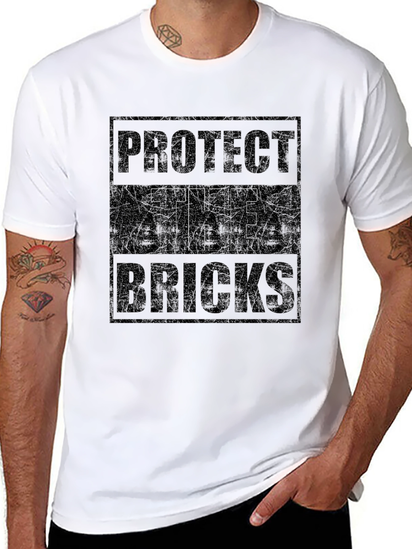 Protect The Bricks Graphic T-Shirt - Black