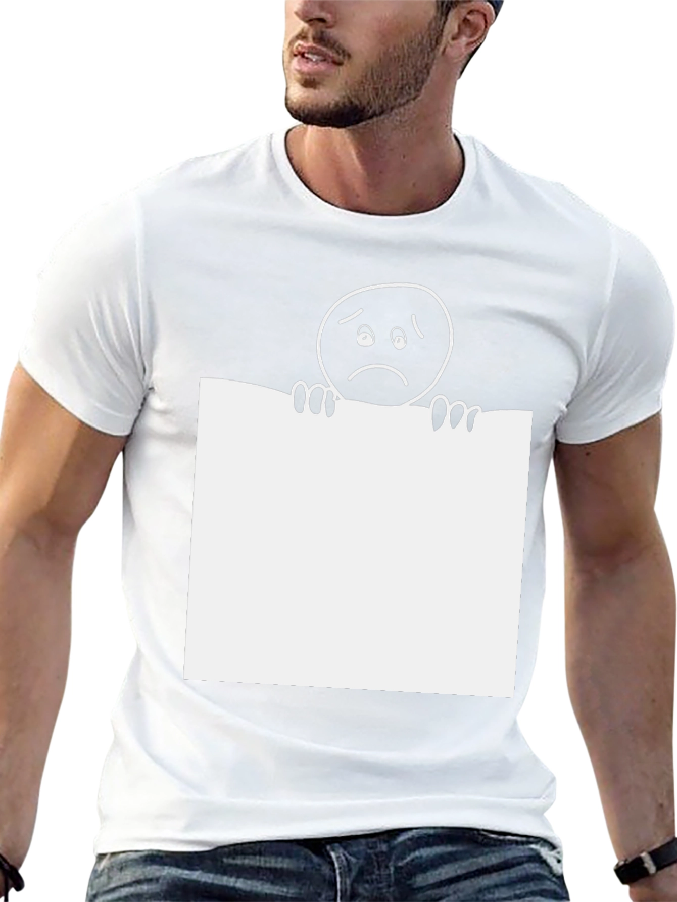 Sad Emoji Graphic Tee - Classic Black