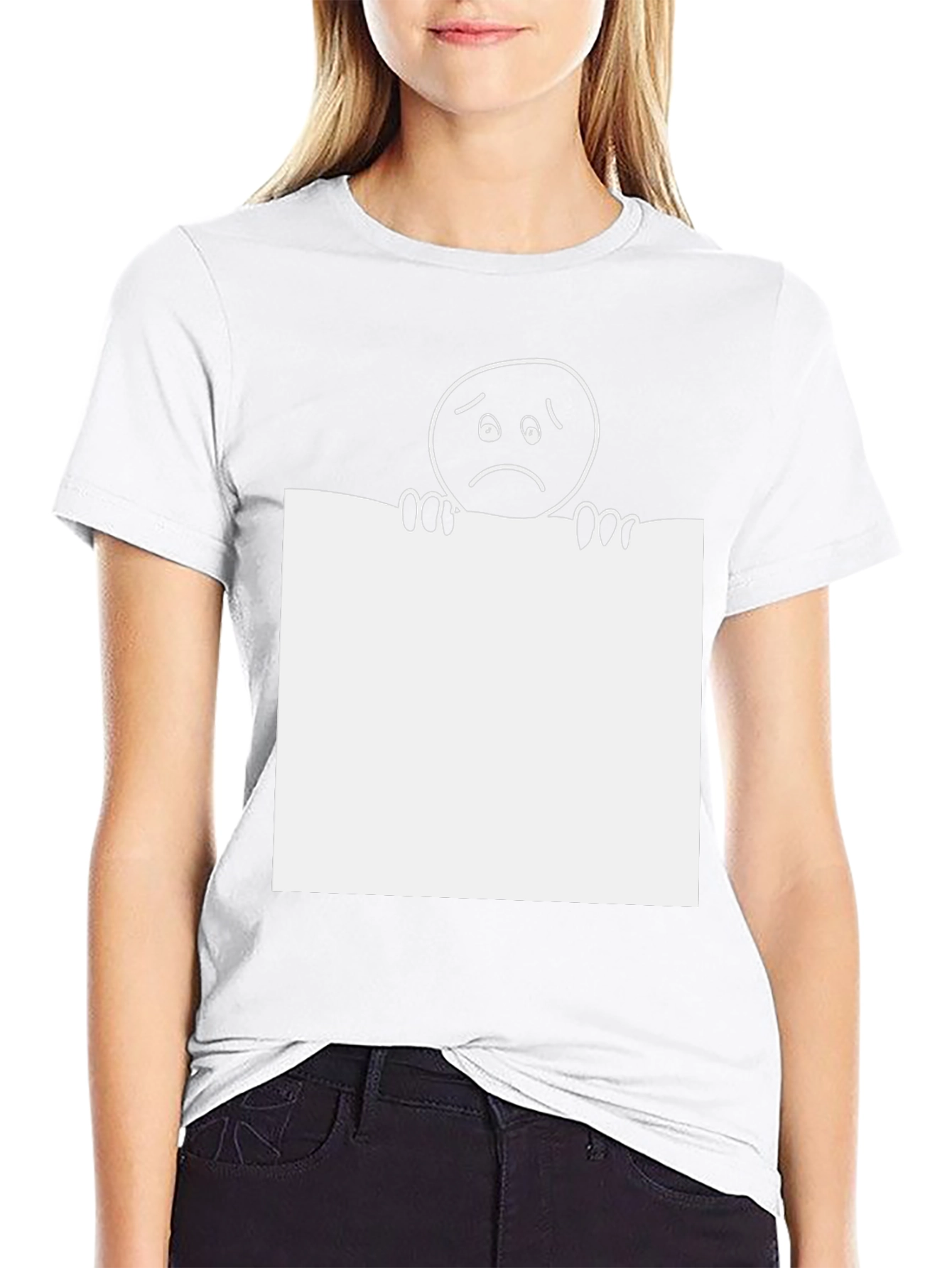 Sad Emoji Graphic Tee - Classic Black