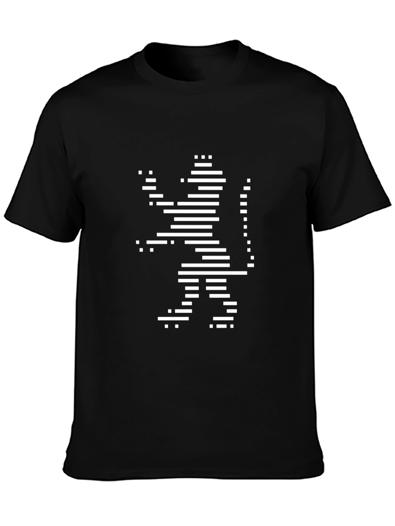 Abstract Lion Graphic Black T-Shirt