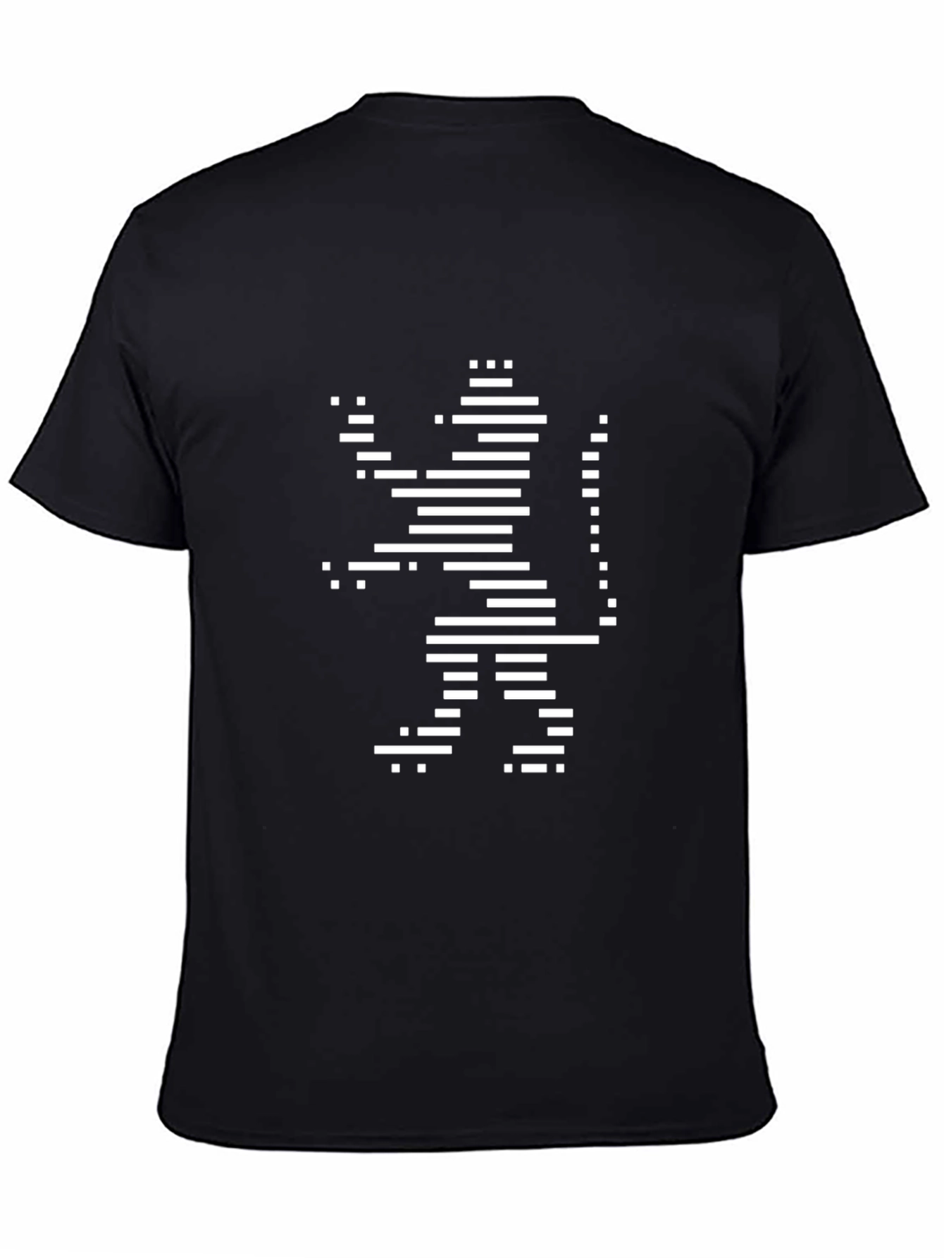 Abstract Lion Graphic Black T-Shirt