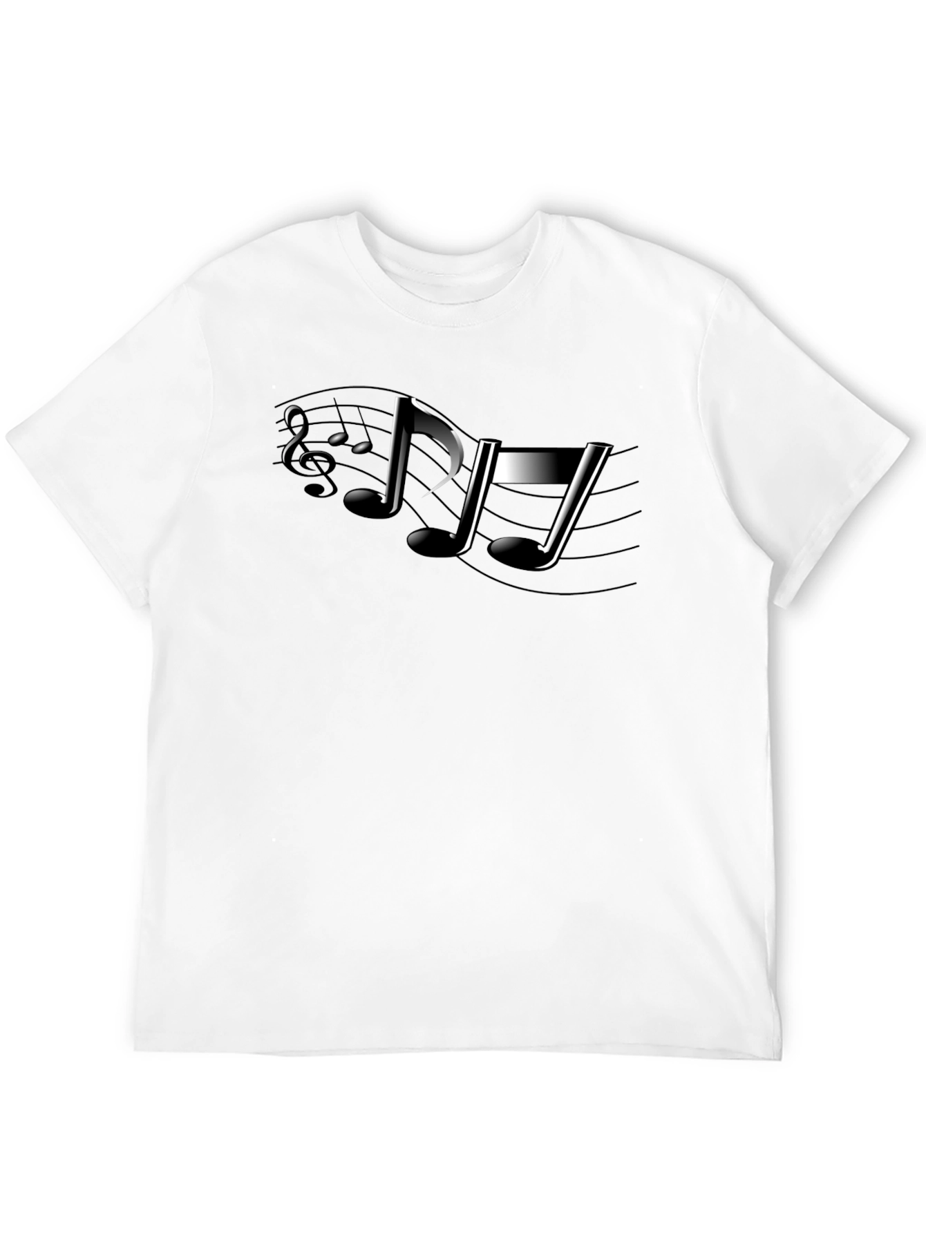 Musical Note Graphic Black T-Shirt