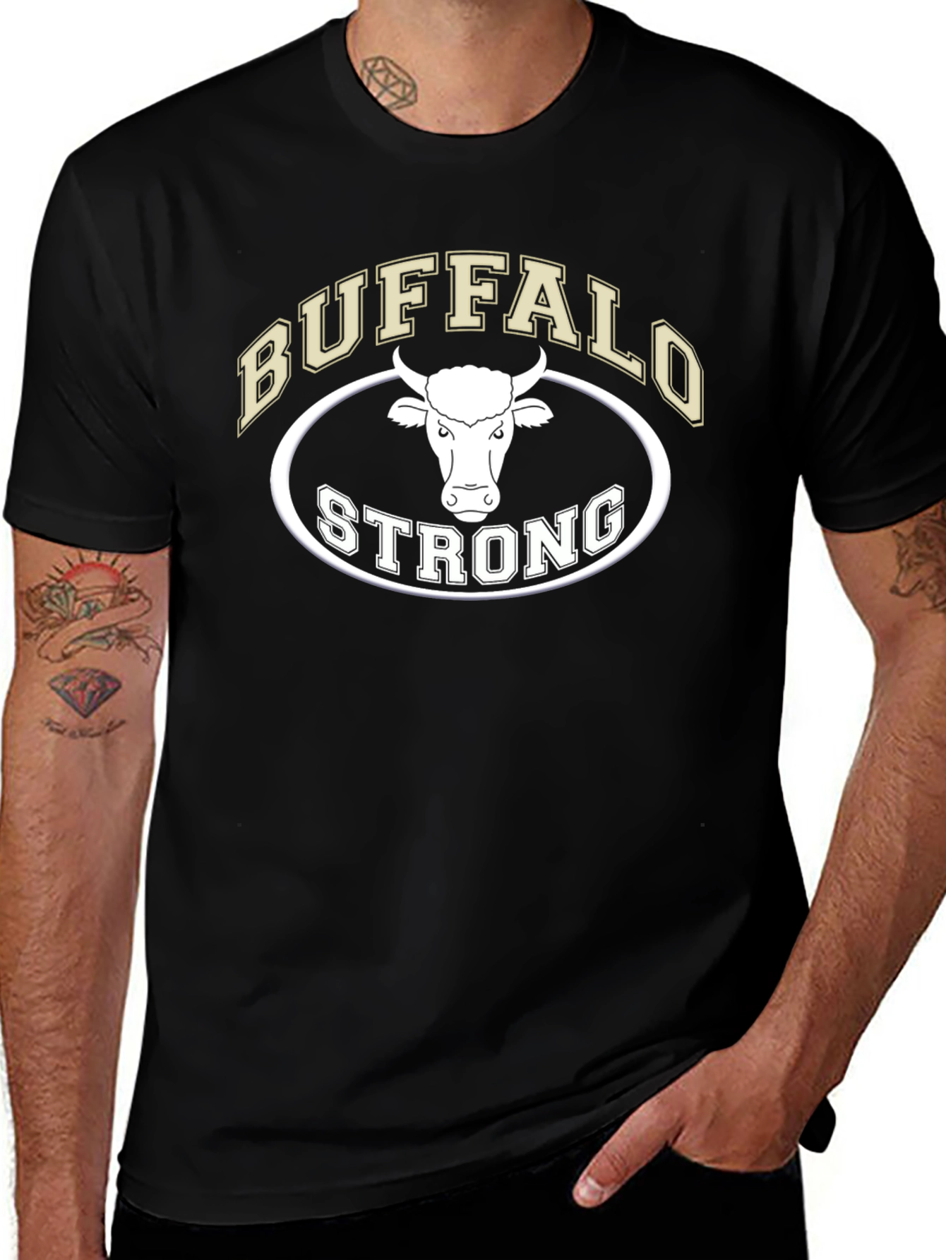 Buffalo Strong Graphic T-Shirt - Black