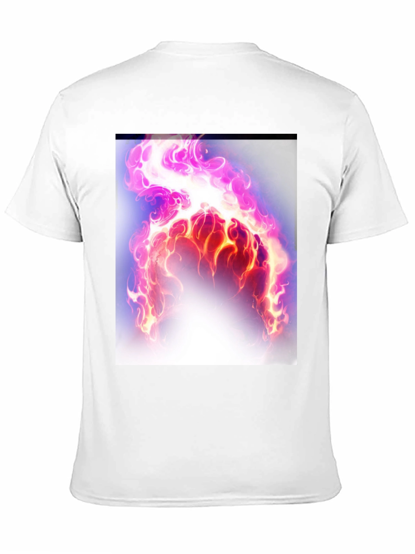 Flaming Aura Graphic Tee - Black Cotton Casual Shirt