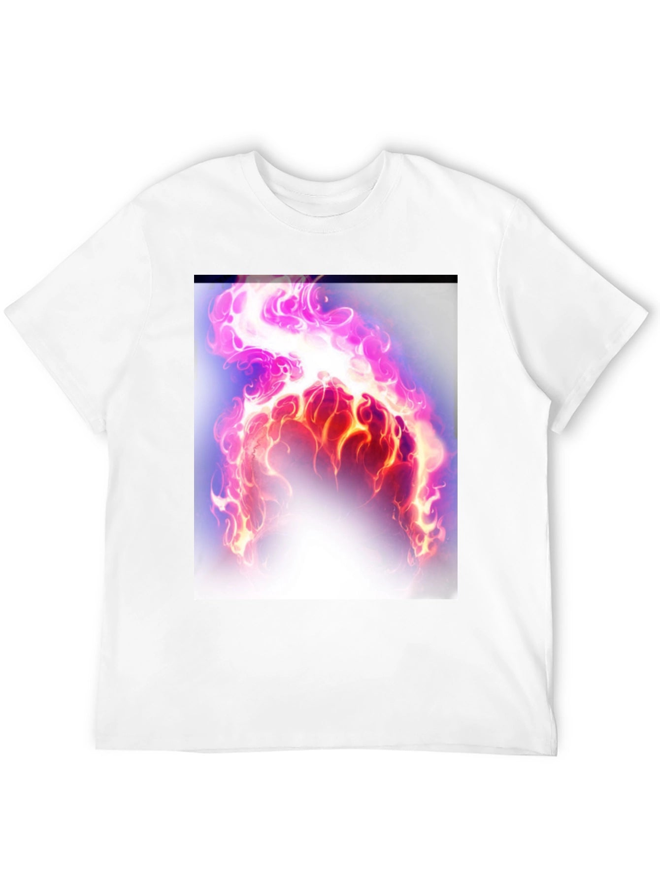 Flaming Aura Graphic Tee - Black Cotton Casual Shirt