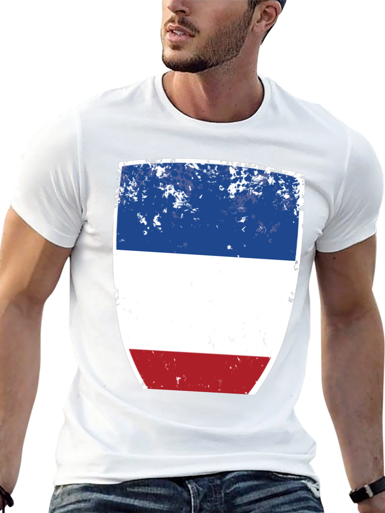 Distressed French Flag T-Shirt