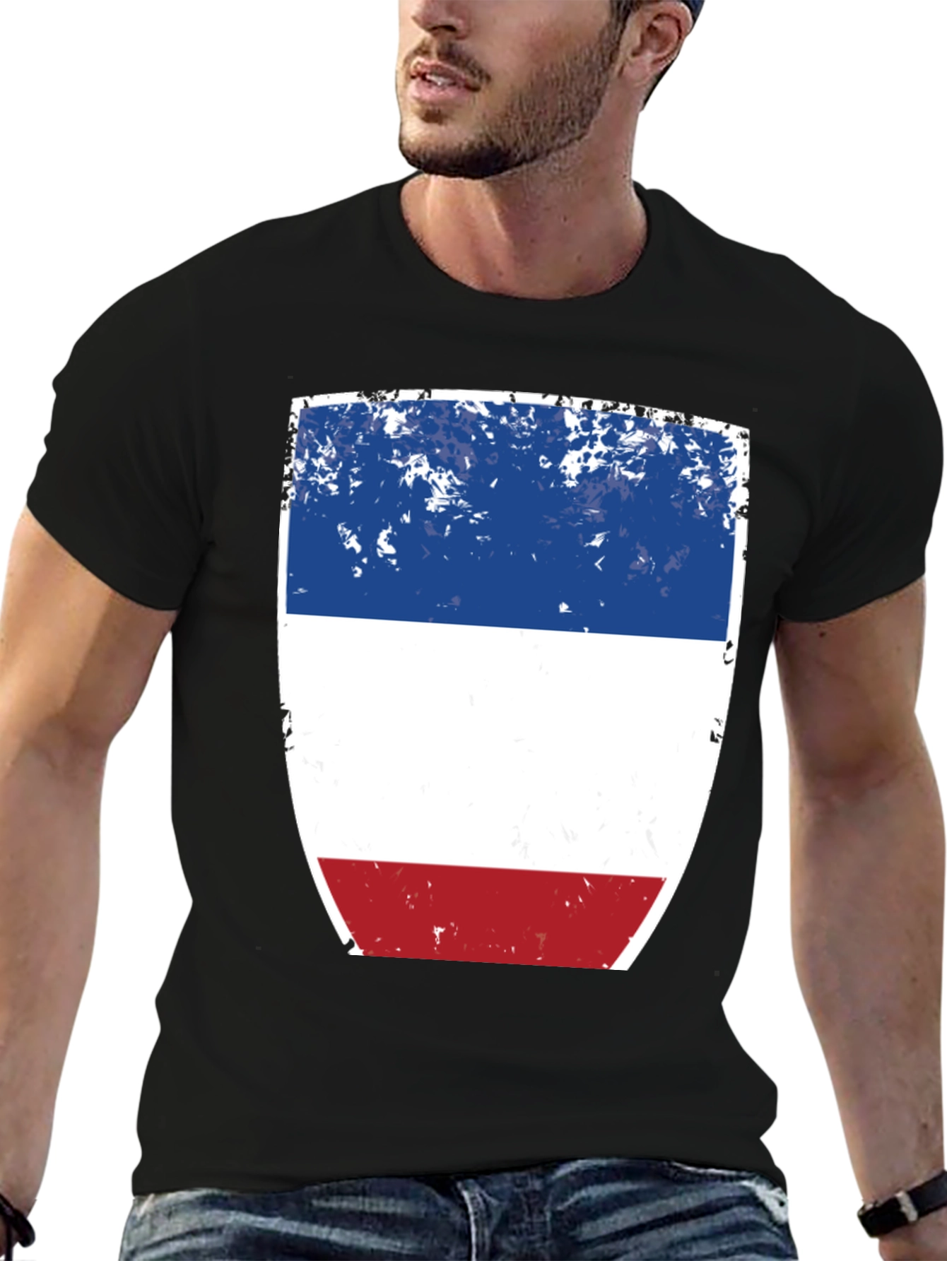 Distressed French Flag T-Shirt