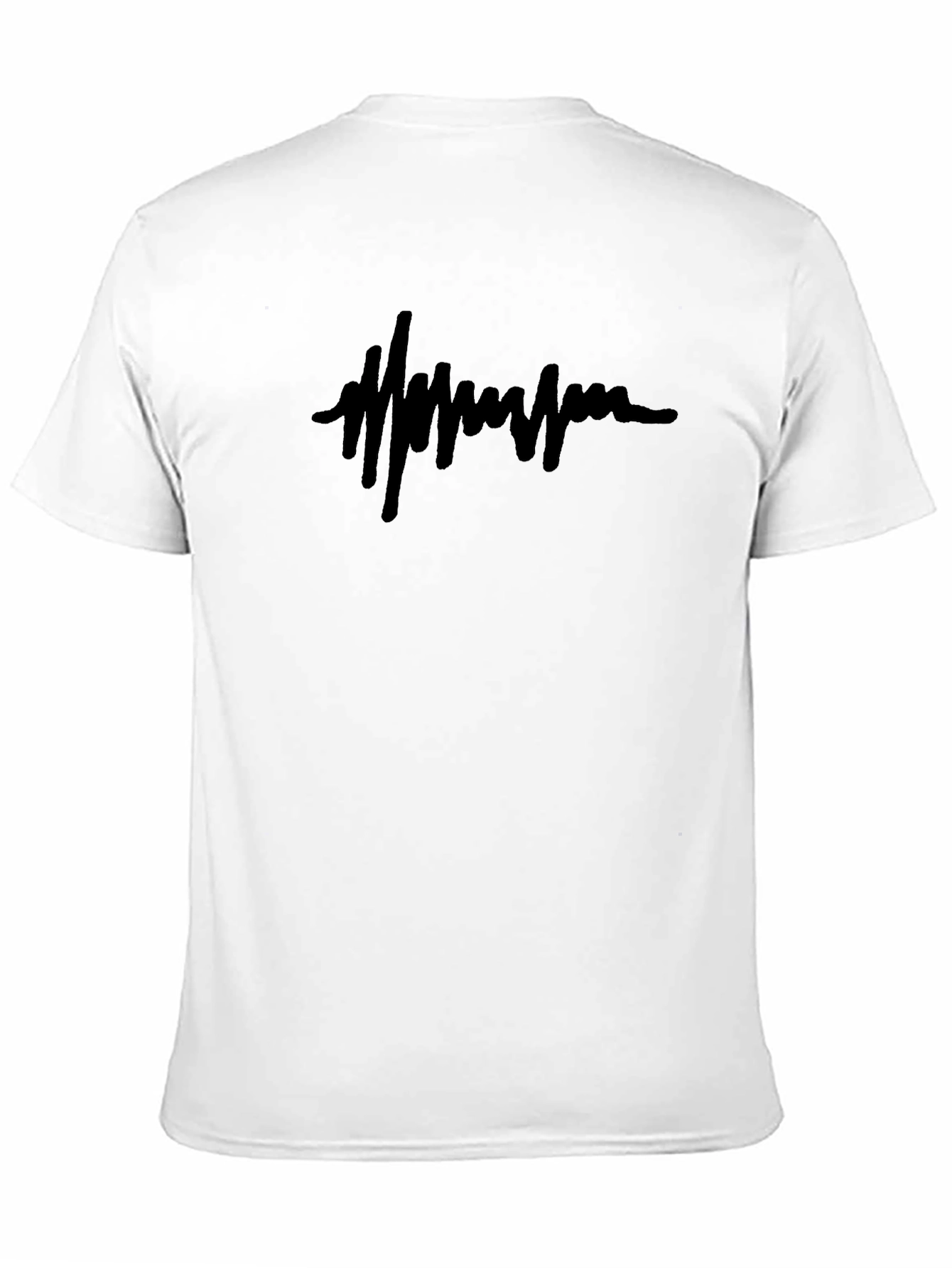 Mens Black T-Shirt with Abstract Line Design