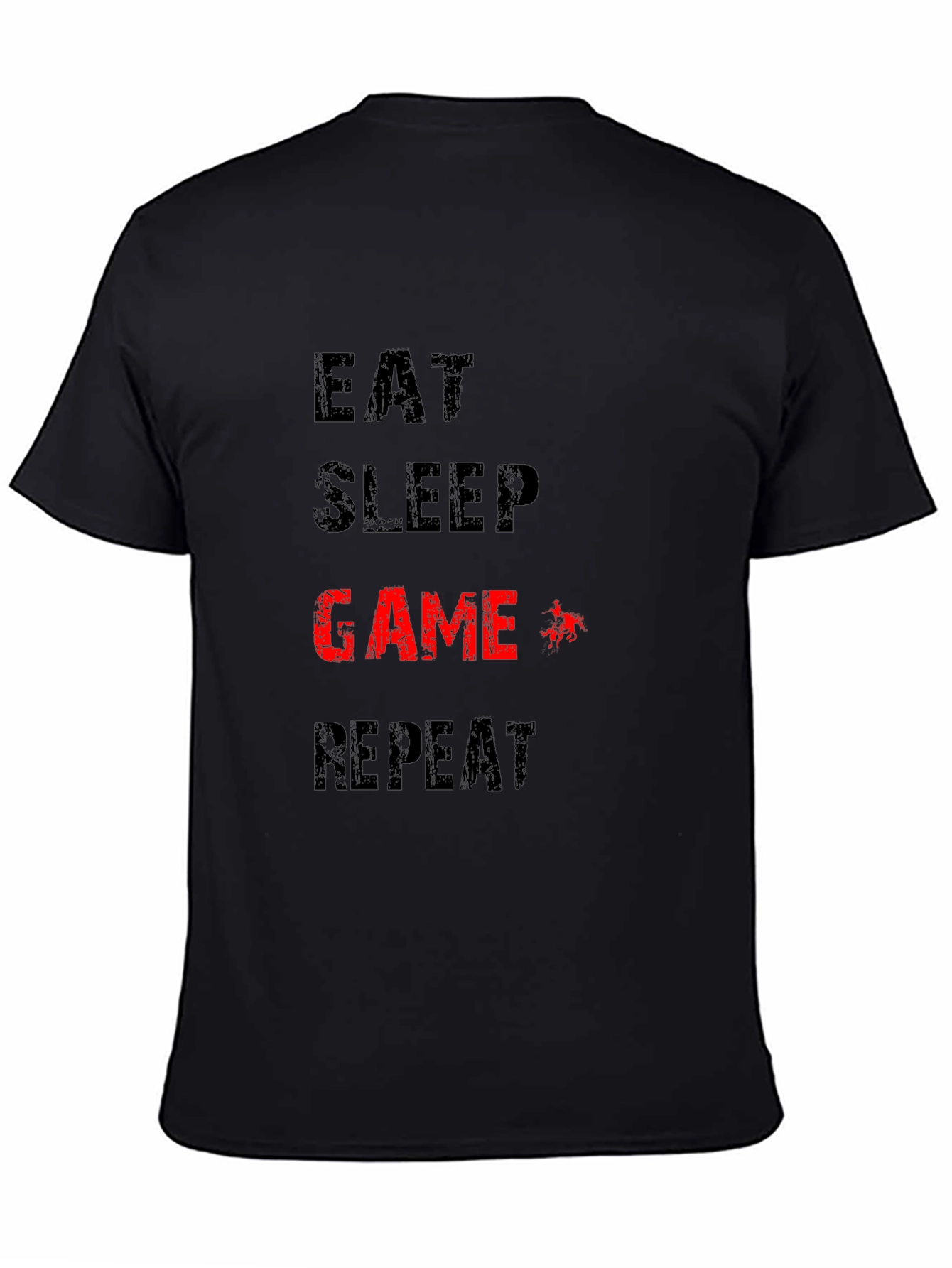 Eat Sleep Game Repeat Black T-Shirt