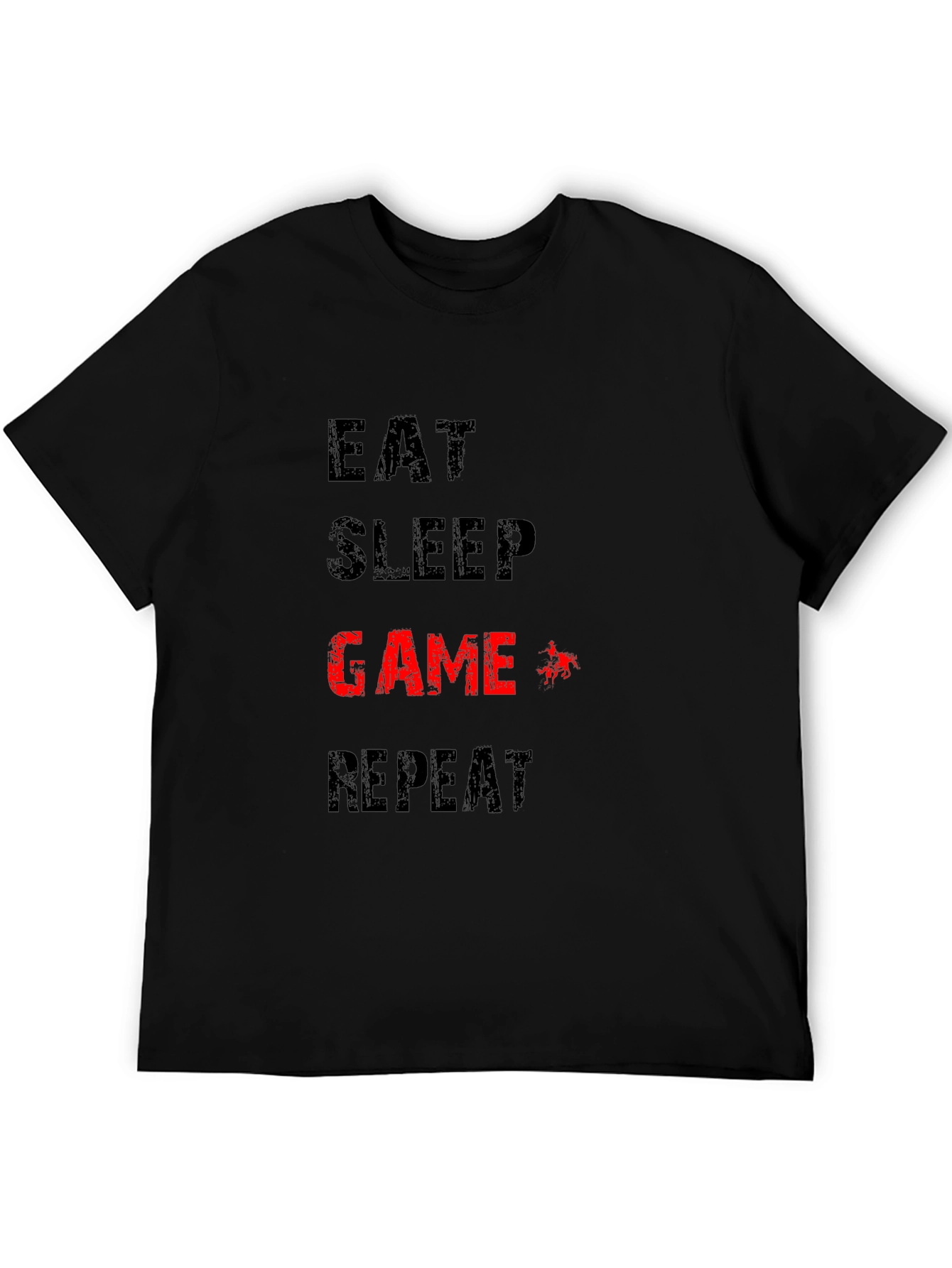 Eat Sleep Game Repeat Black T-Shirt