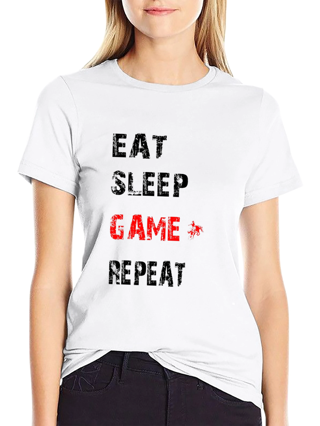 Eat Sleep Game Repeat Black T-Shirt