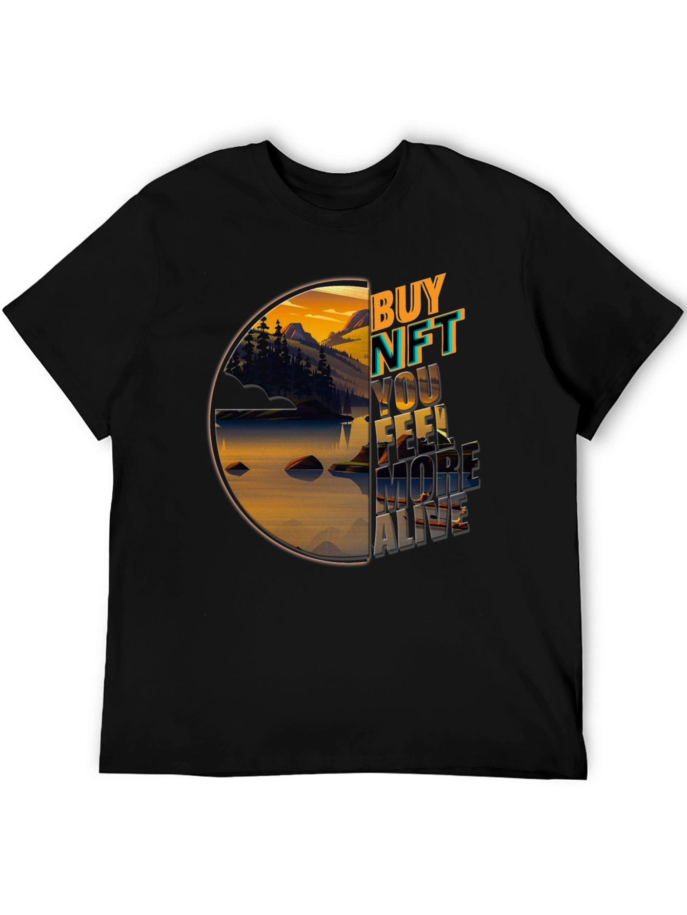 Buy NFT Nature Graphic Black T-Shirt