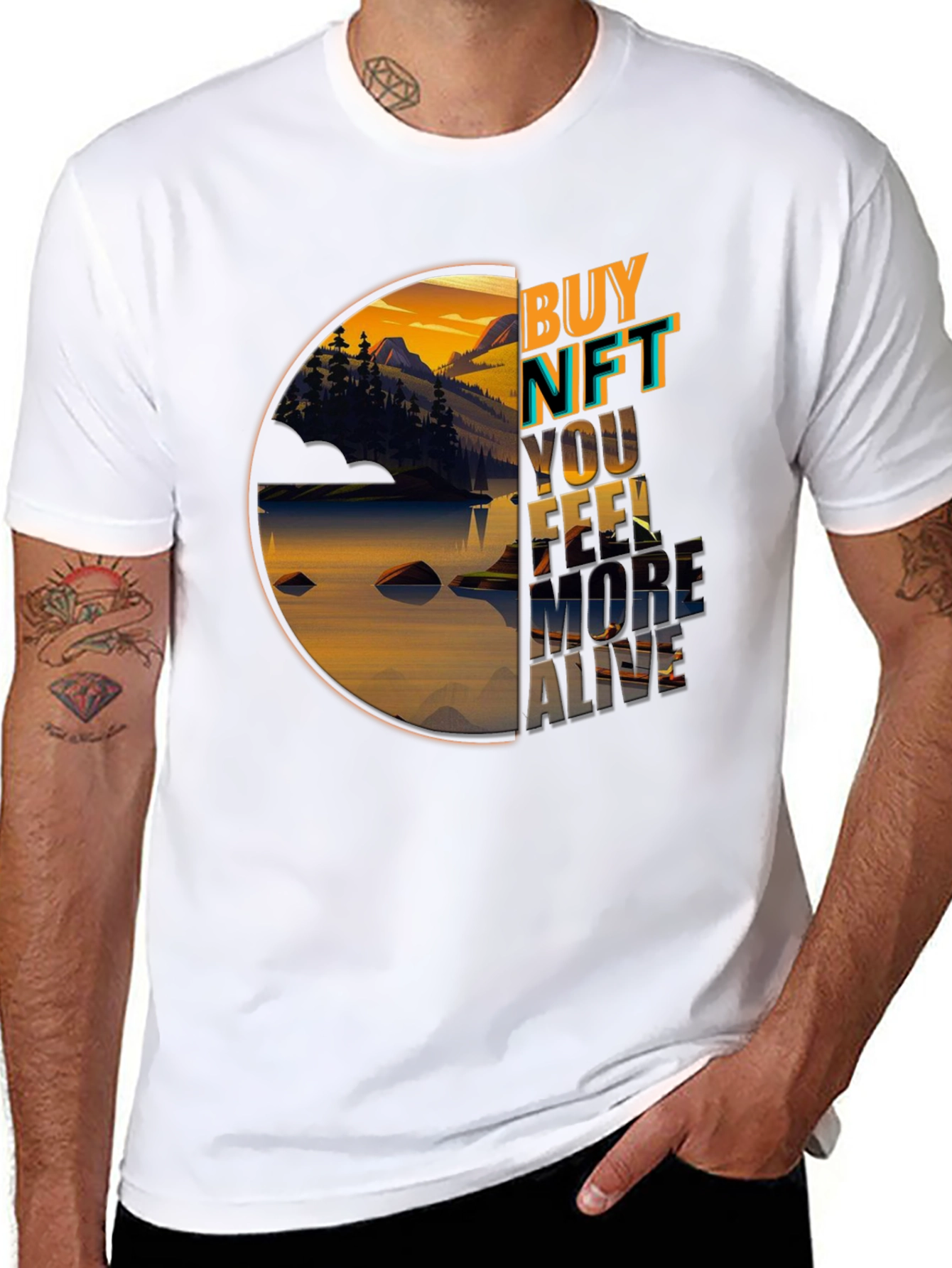 Buy NFT Nature Graphic Black T-Shirt