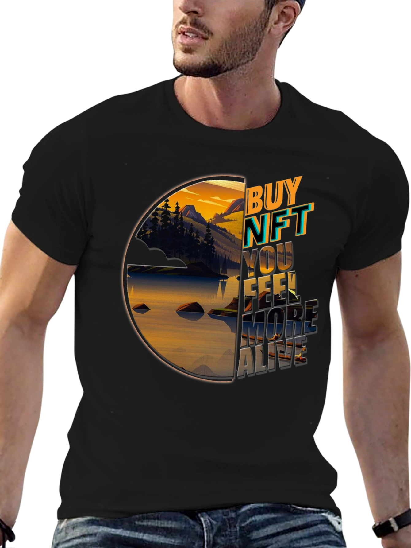 Buy NFT Nature Graphic Black T-Shirt