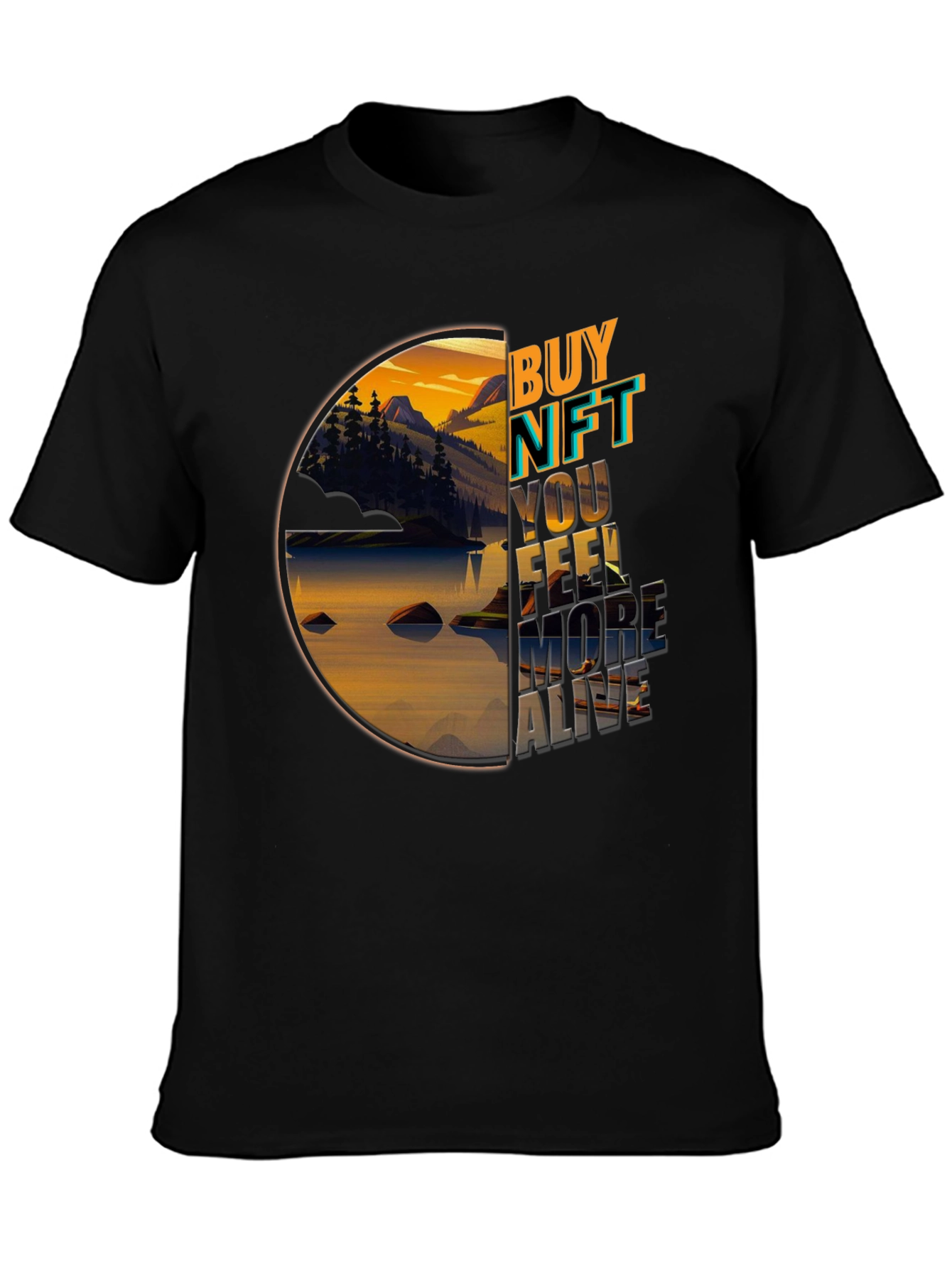 Buy NFT Nature Graphic Black T-Shirt